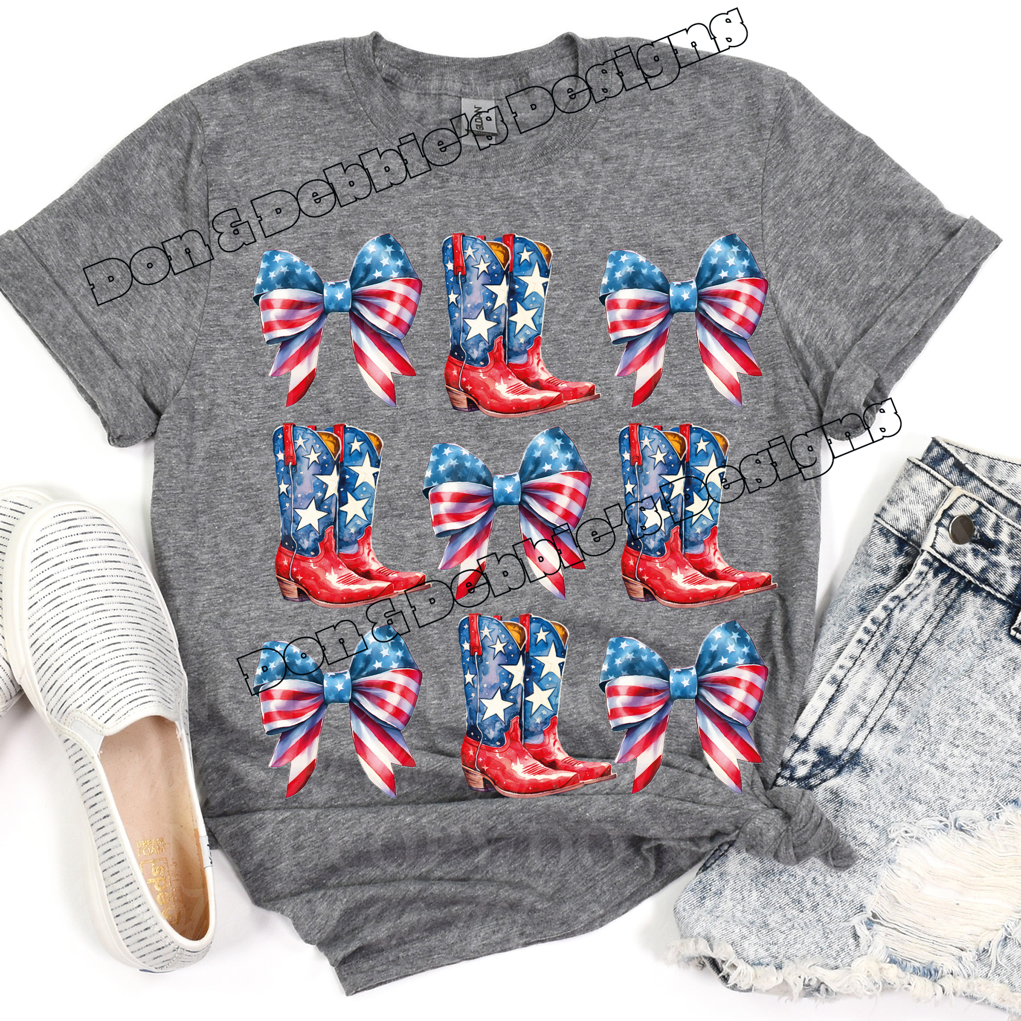 Red, White & Boots + Bows T-Shirt 🎀👢