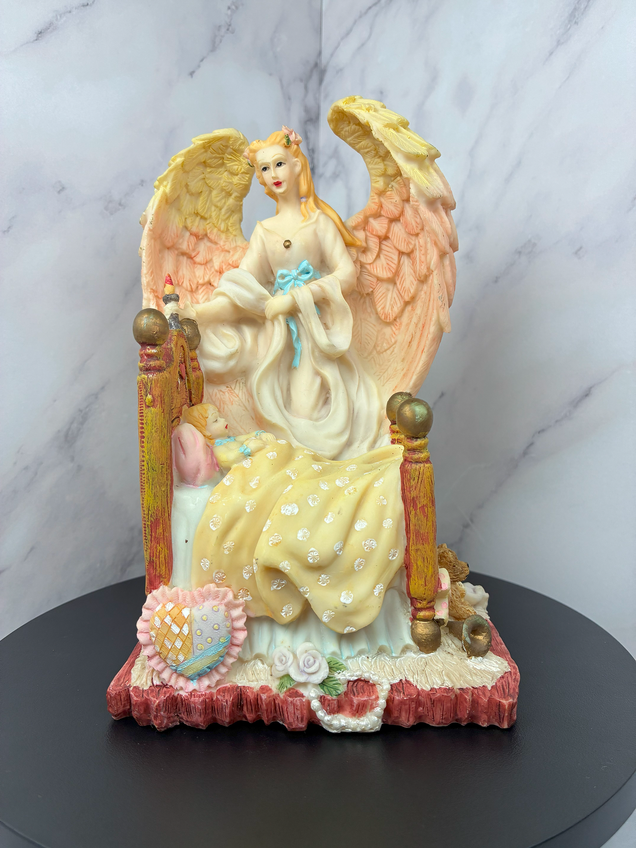 ✨ Guardian Angel Over Sleeping Child Figurine 💤👼 – Vintage Collectible
