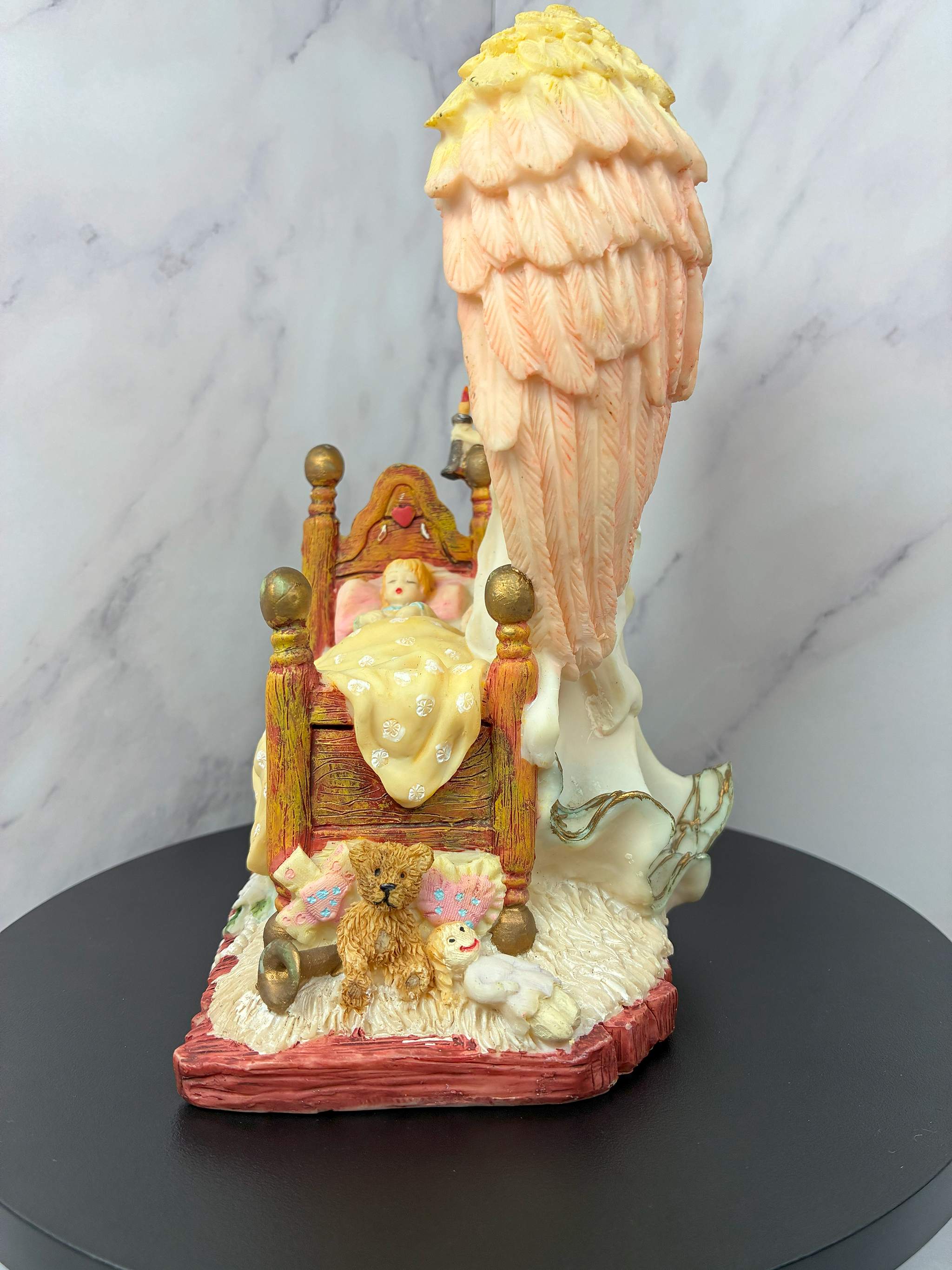 ✨ Guardian Angel Over Sleeping Child Figurine 💤👼 – Vintage Collectible
