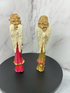 ✨ Vintage Angel Figurine Set – Elegant Musical Angels in Red & Gold Robes 🎺🎶 (c. 1990s)