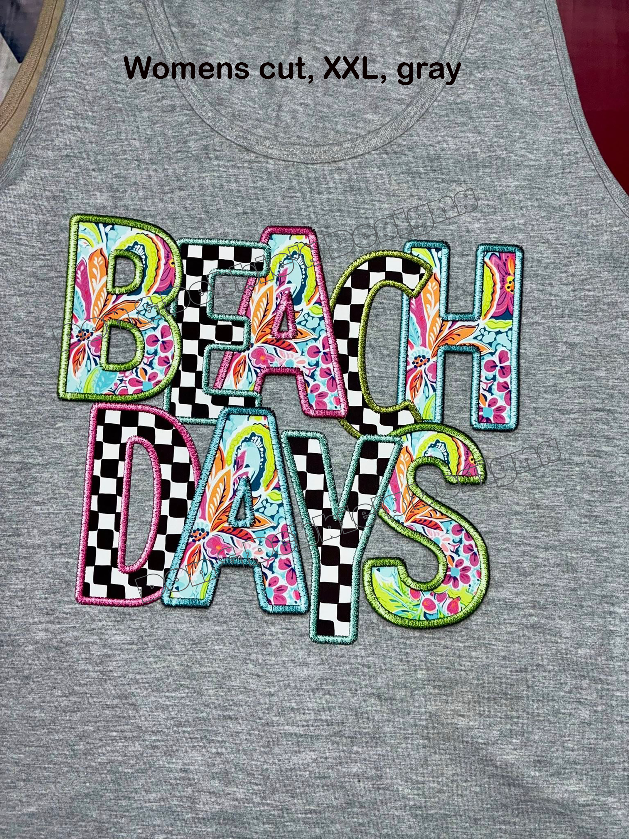 🌞 “Beach Days” Tank Top – Women's Cut, Size XXL (Gray) 🌊