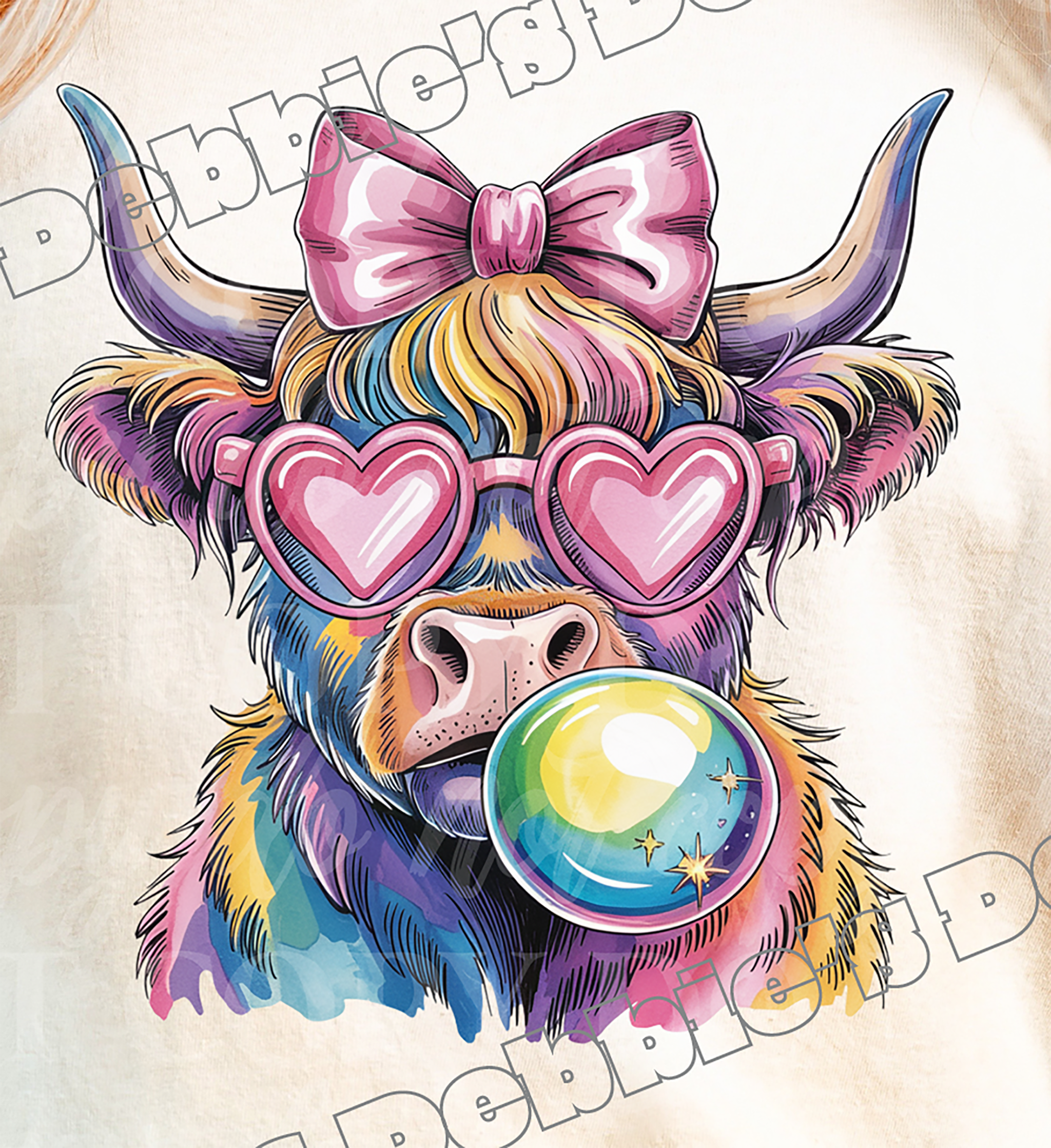 🐮 Bubble Gum Highland Cow Tee 🐮