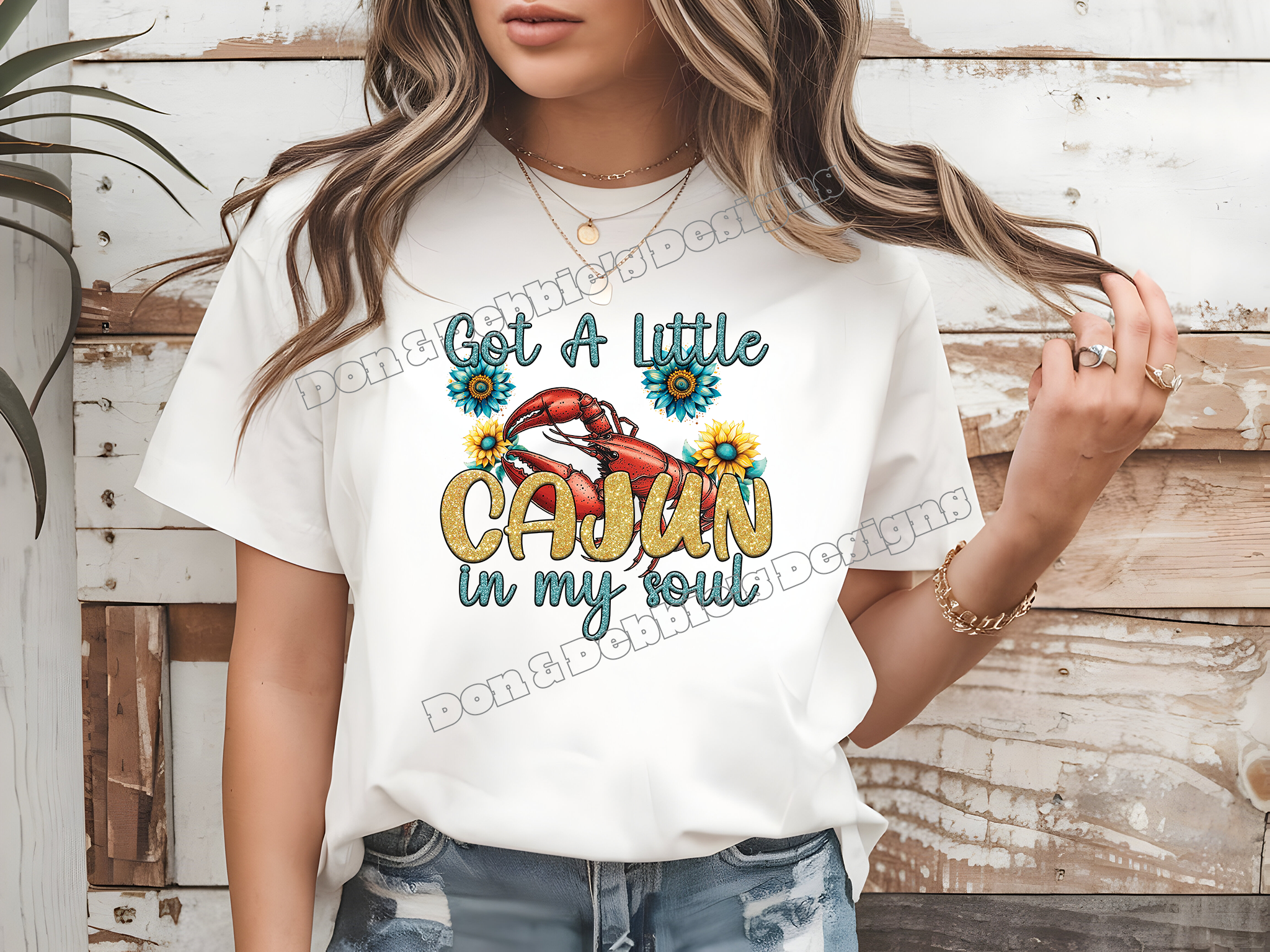 🦞 Got A Little Cajun In My Soul faux glitter tee🌻