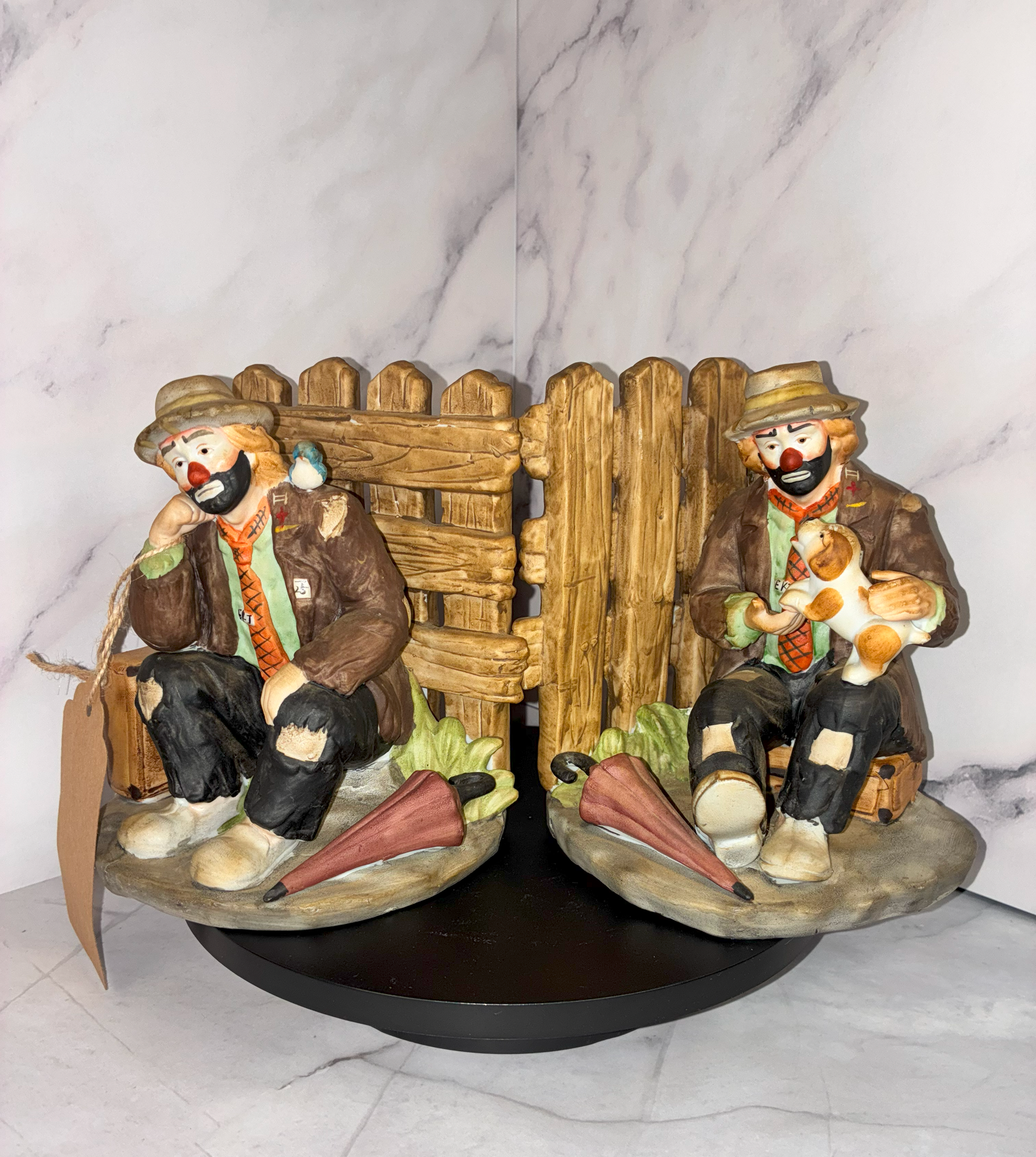Emmett Kelly Vintage Bookends – Hobo Clown Pair