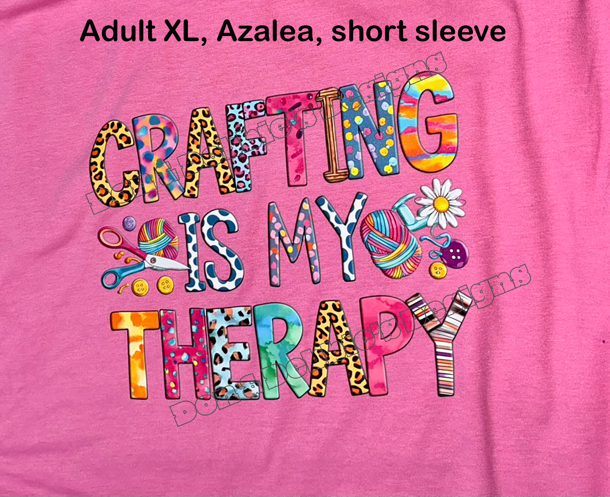 🎨 Crafting is My Therapy Tee – Unisex Gildan in Azalea (XL) ✂️🧵