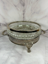 Vintage Crystal Bowl with Silverplate Stand & Lion Paw Feet