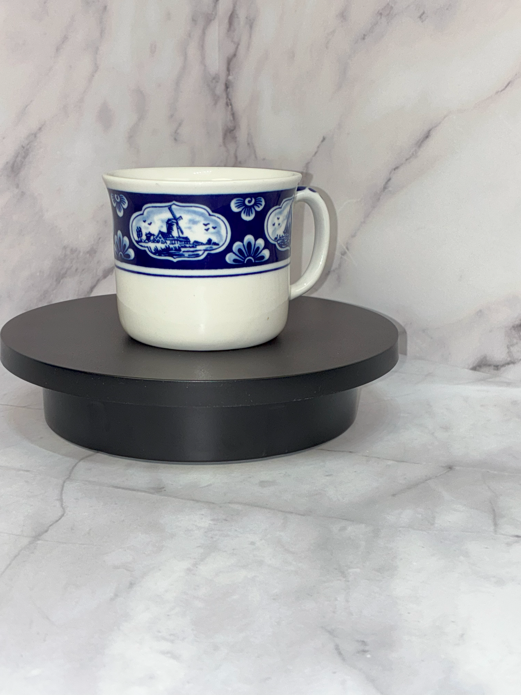 ☕ Vintage 1970s Delft Blue Coffee Cup – Royal Sphinx Maastricht by Boch