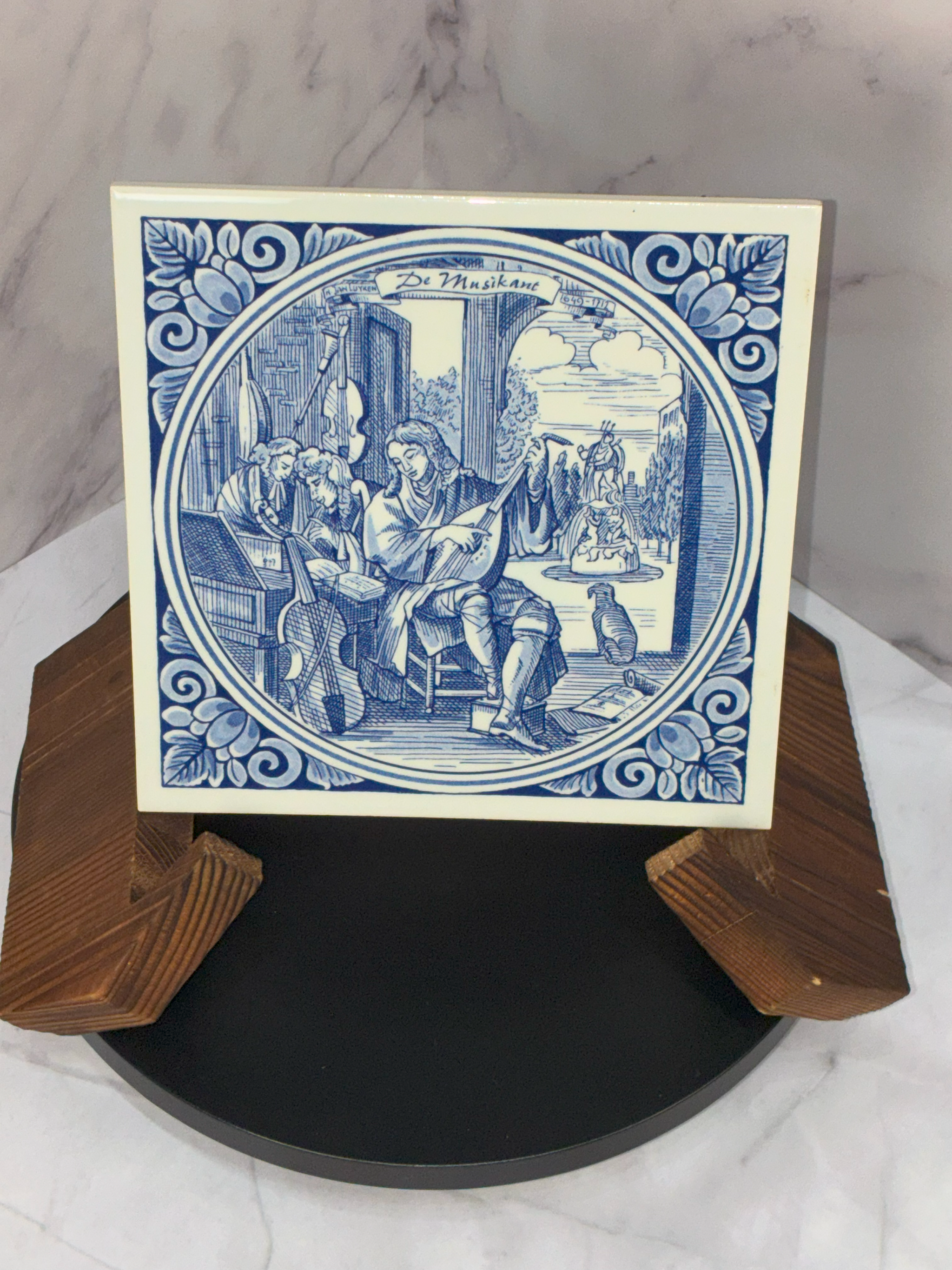 Set of 8 Vintage 1970s-1980s Delft Blue Jan Luyken Ceramic Tiles – Historical Trades Series