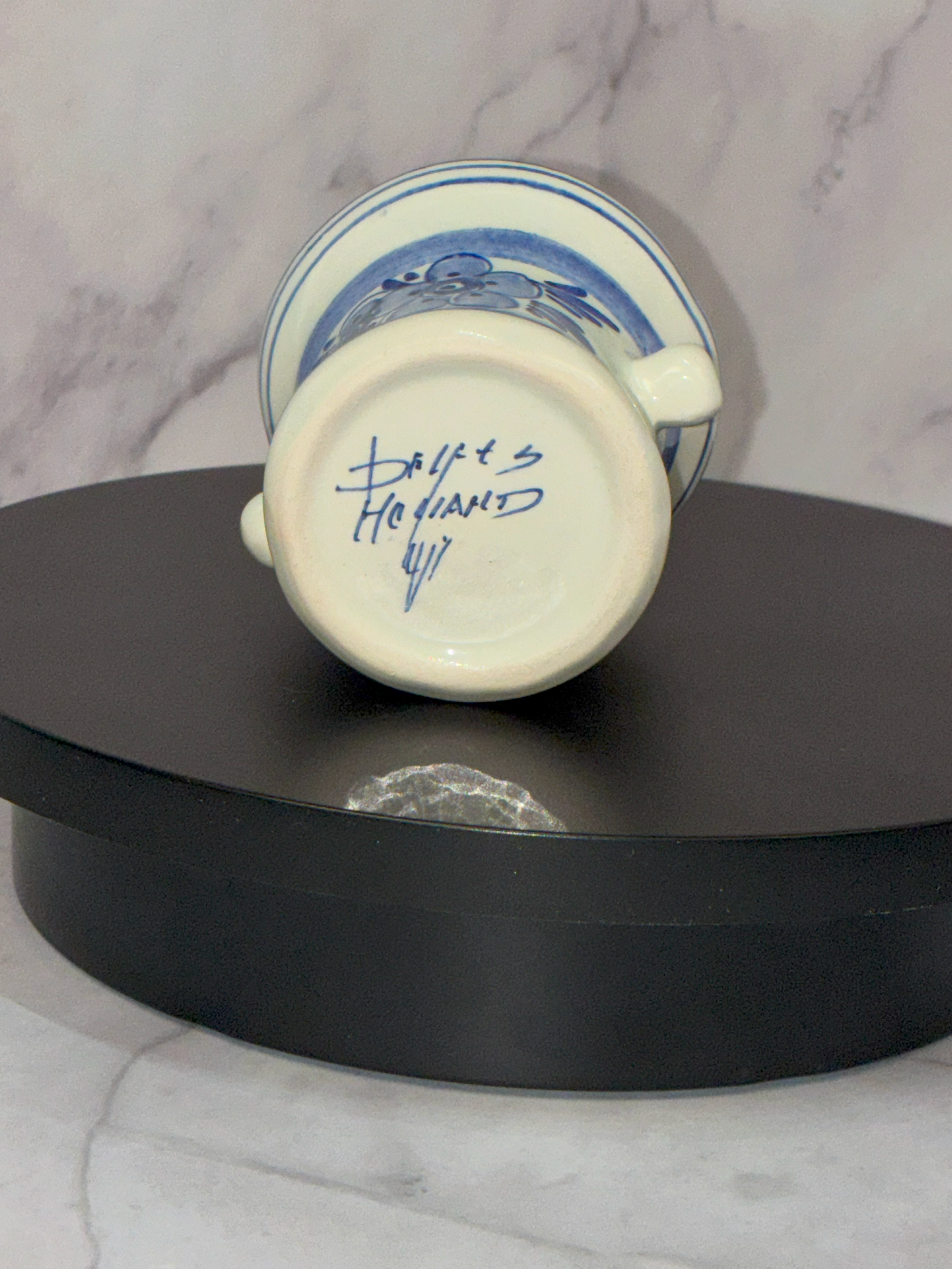 Vintage 1970s Delft Blue Toothpick Holder – Hand-Painted in Holland