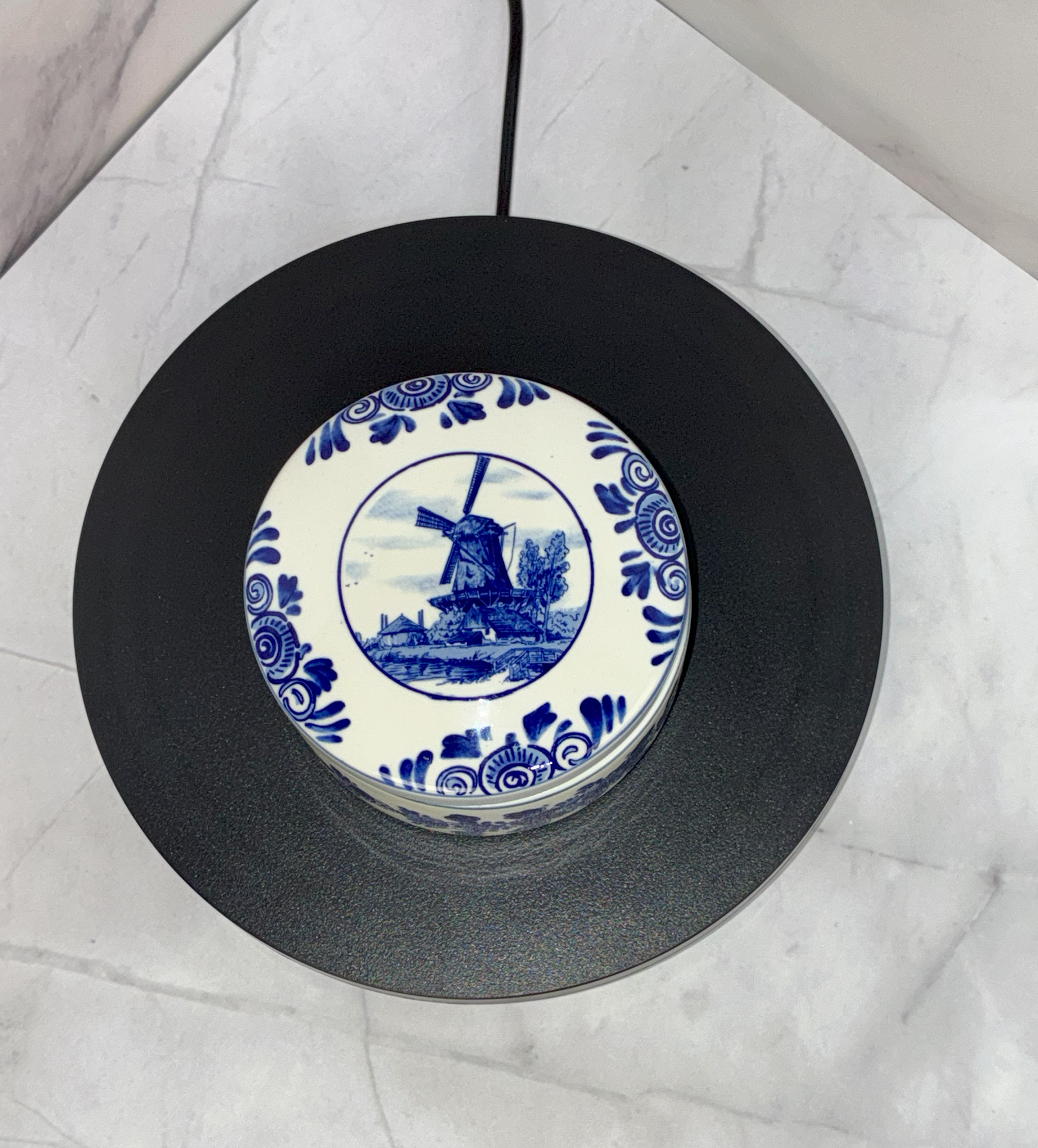 💙 Vintage 1970s Delft Blue Lidded Trinket Bowl – Hand-Painted in Holland 💙