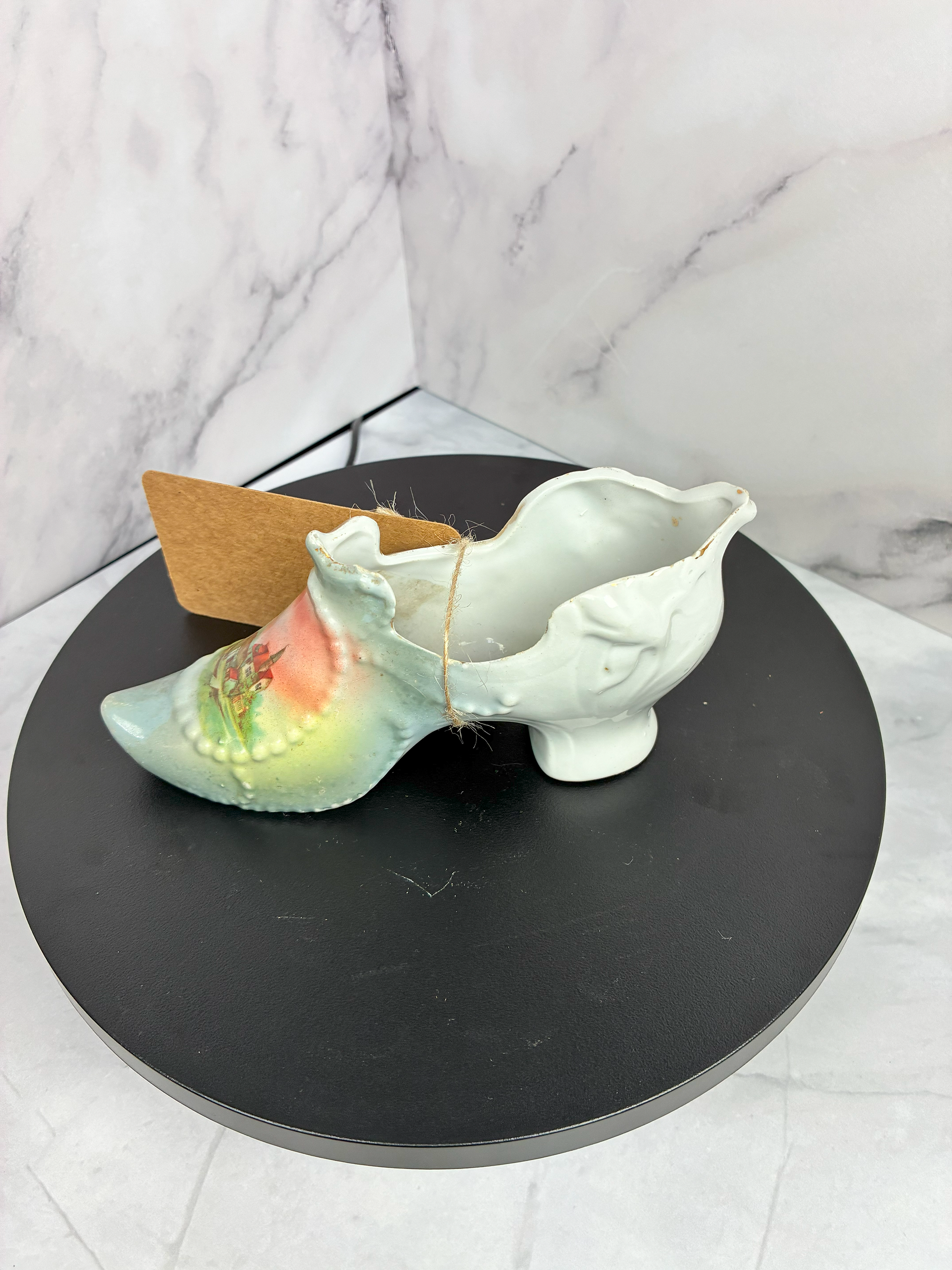 👠  German Porcelain Shoe – Hand-Painted Decorative Slipper 👠