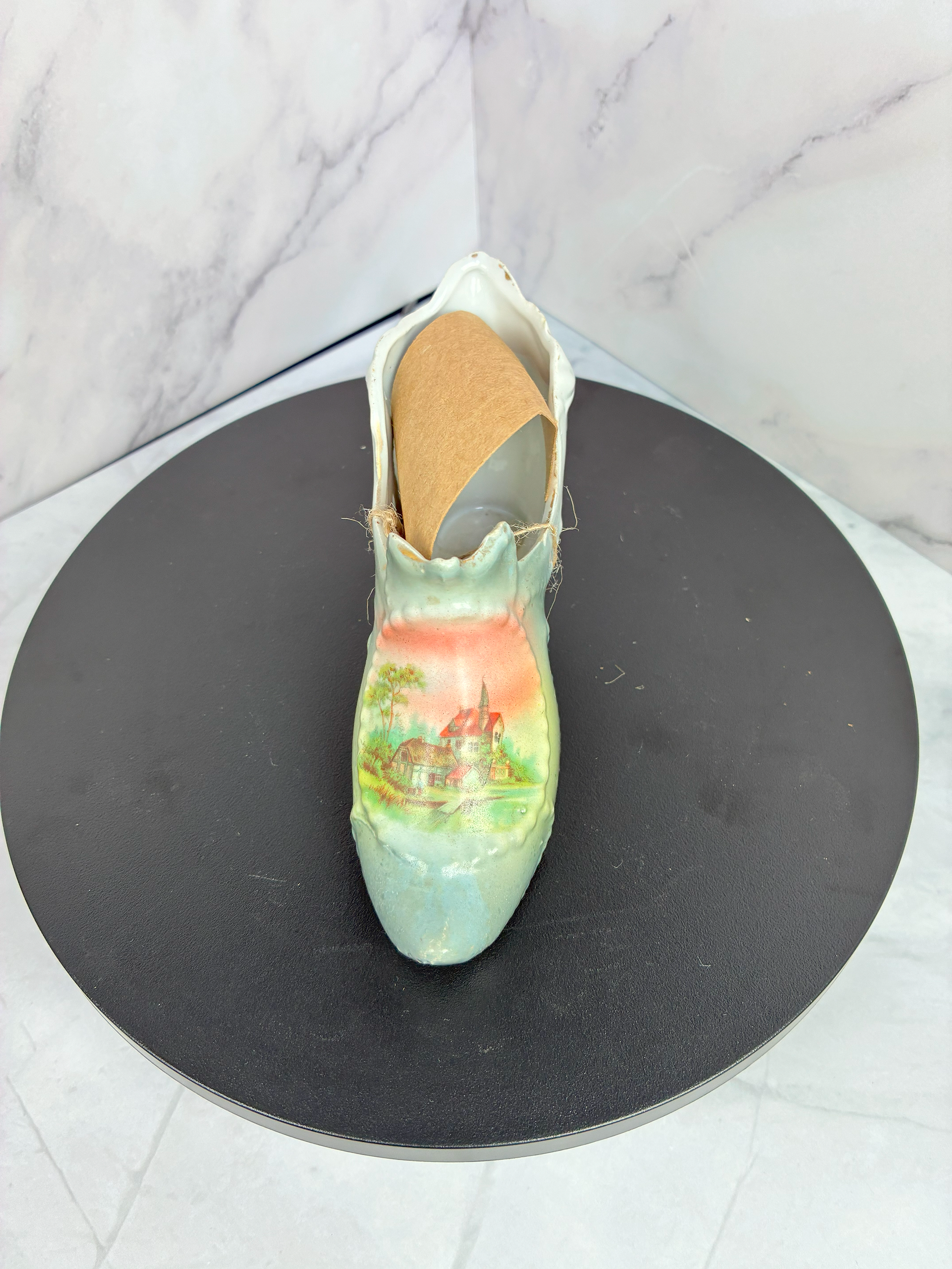 👠  German Porcelain Shoe – Hand-Painted Decorative Slipper 👠