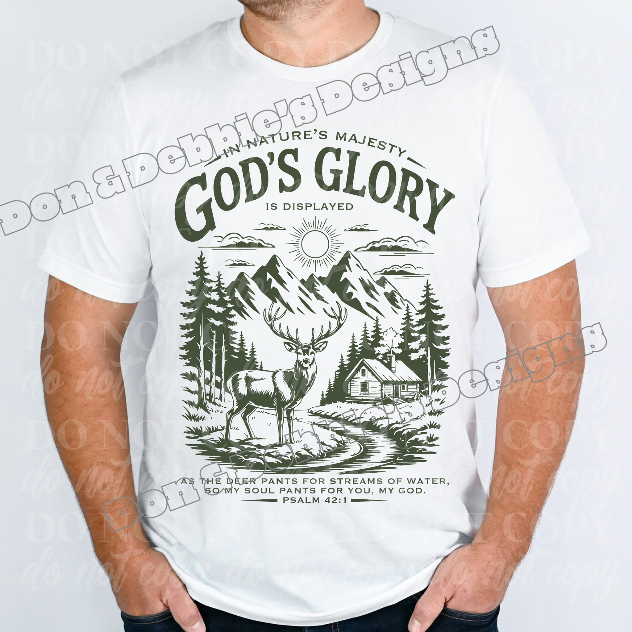 🌄 God's Glory in Nature T-Shirt – Psalm 42:1 Scripture Tee 🌄
