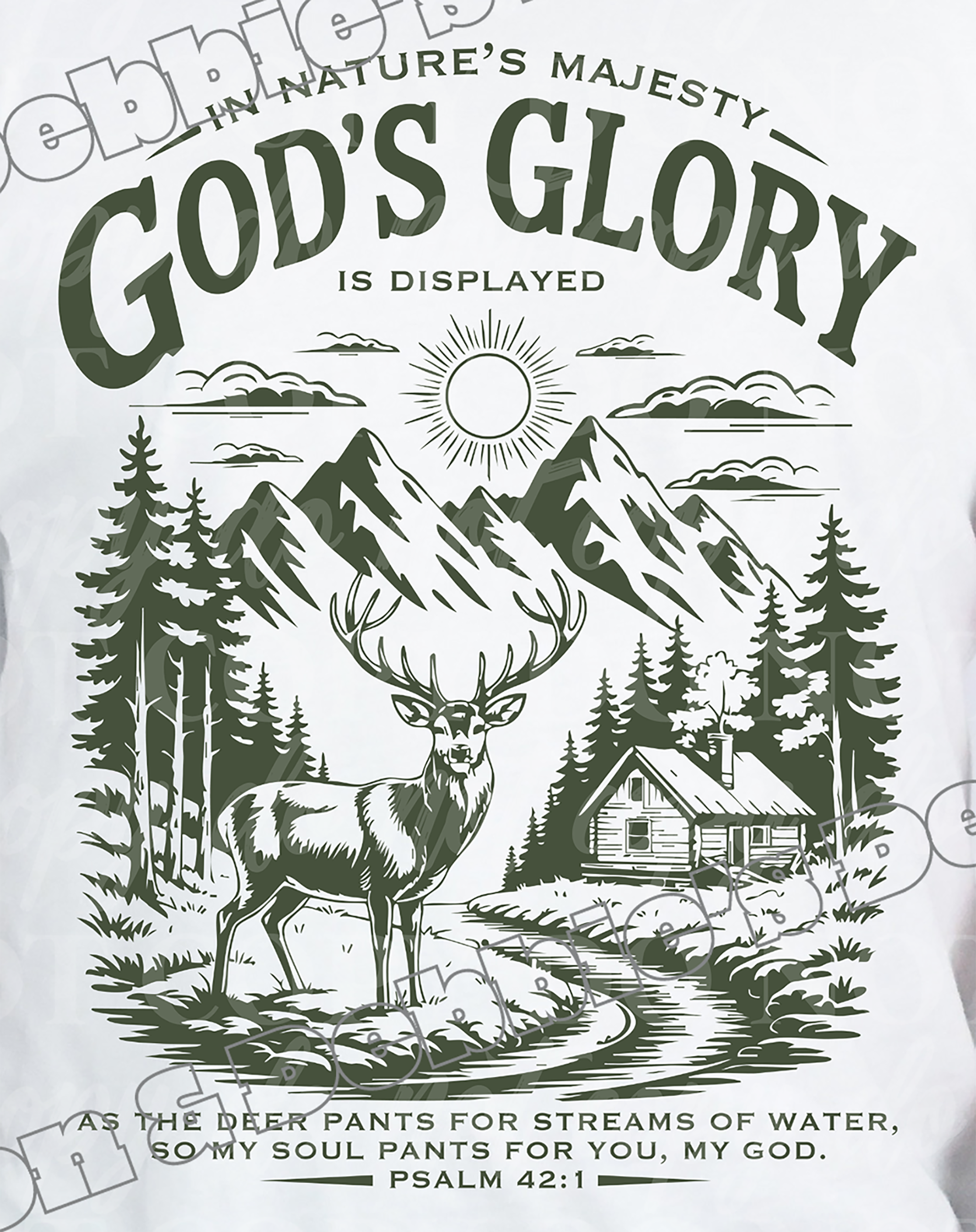 🌄 God's Glory in Nature T-Shirt – Psalm 42:1 Scripture Tee 🌄