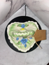 💙 Green & Blue Rose Heart Trinket Bowl – Vintage Porcelain