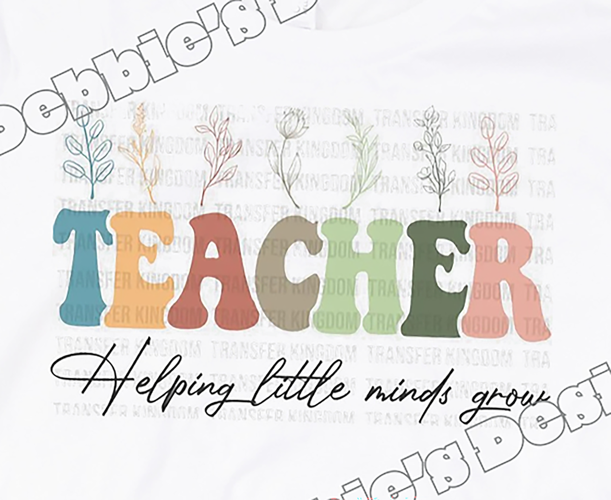 🌱 Helping Little Minds Grow Teacher DTF T-Shirt 🍎