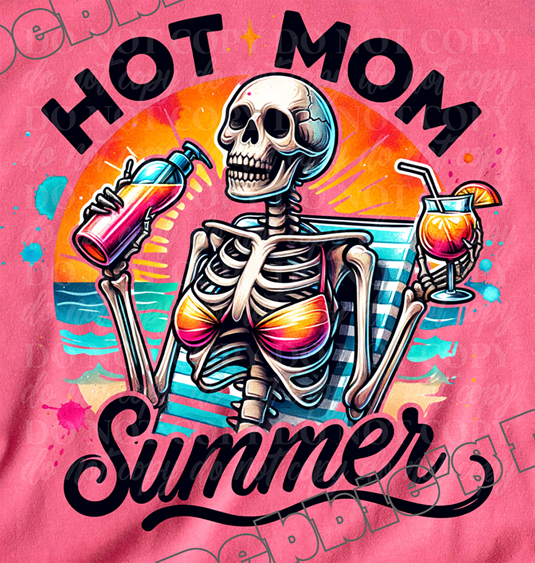 🌞 Hot Mom Summer Skeleton Tshirt🌴