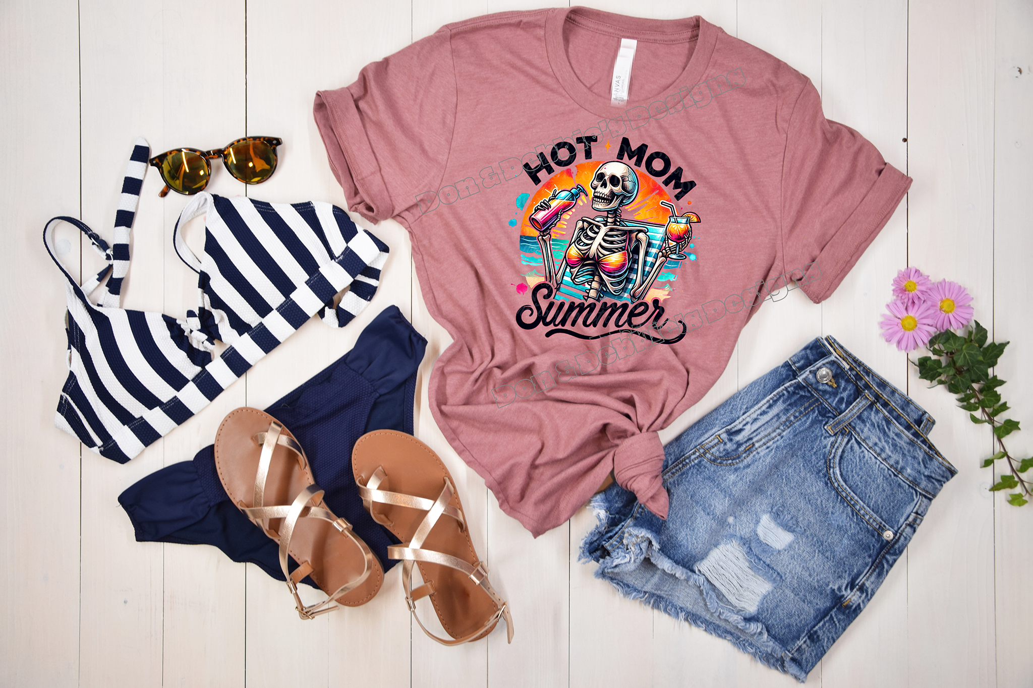 🌞 Hot Mom Summer Skeleton Tshirt🌴