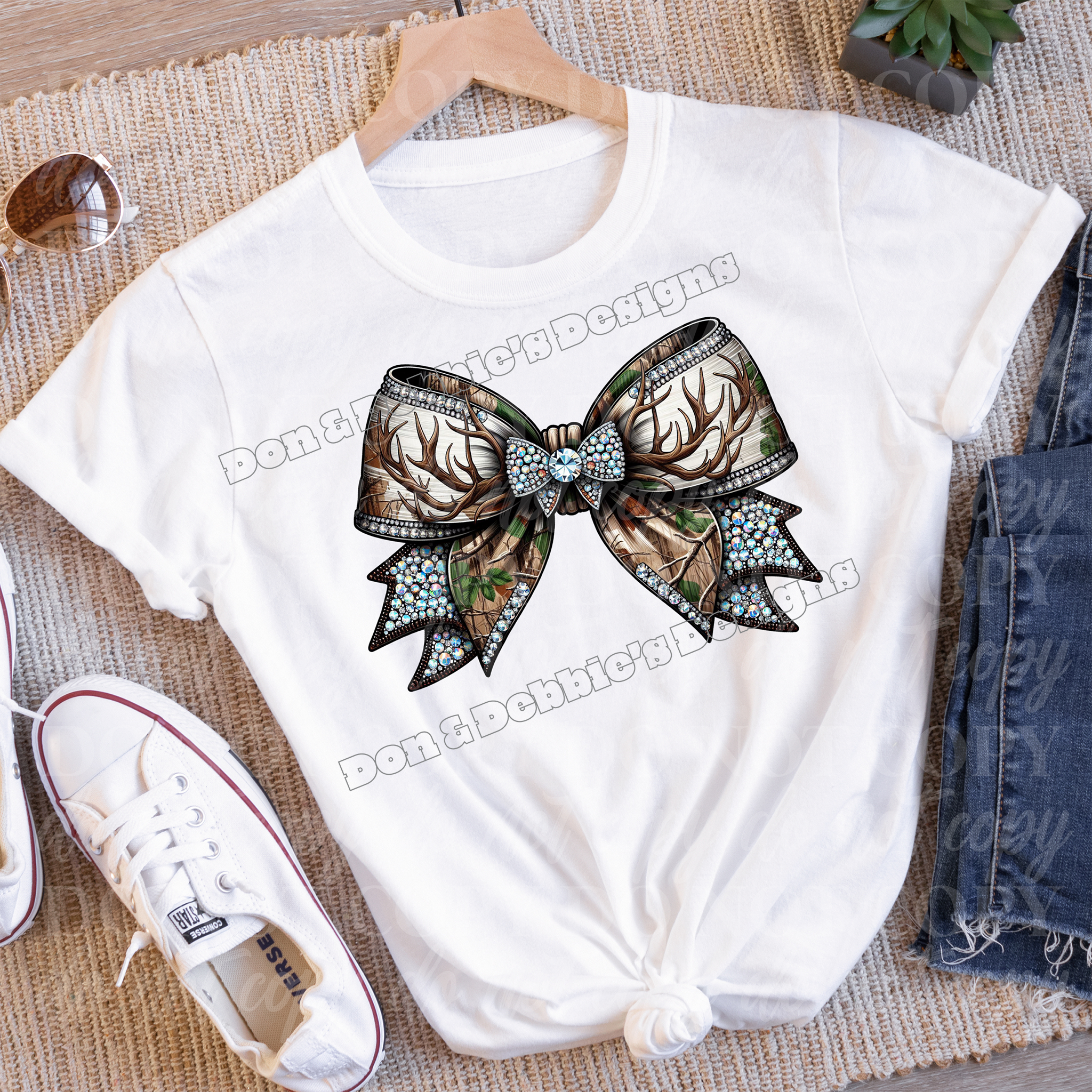 🎯 Hunting Bow Rhinestone Look DTF T-Shirt 🎯