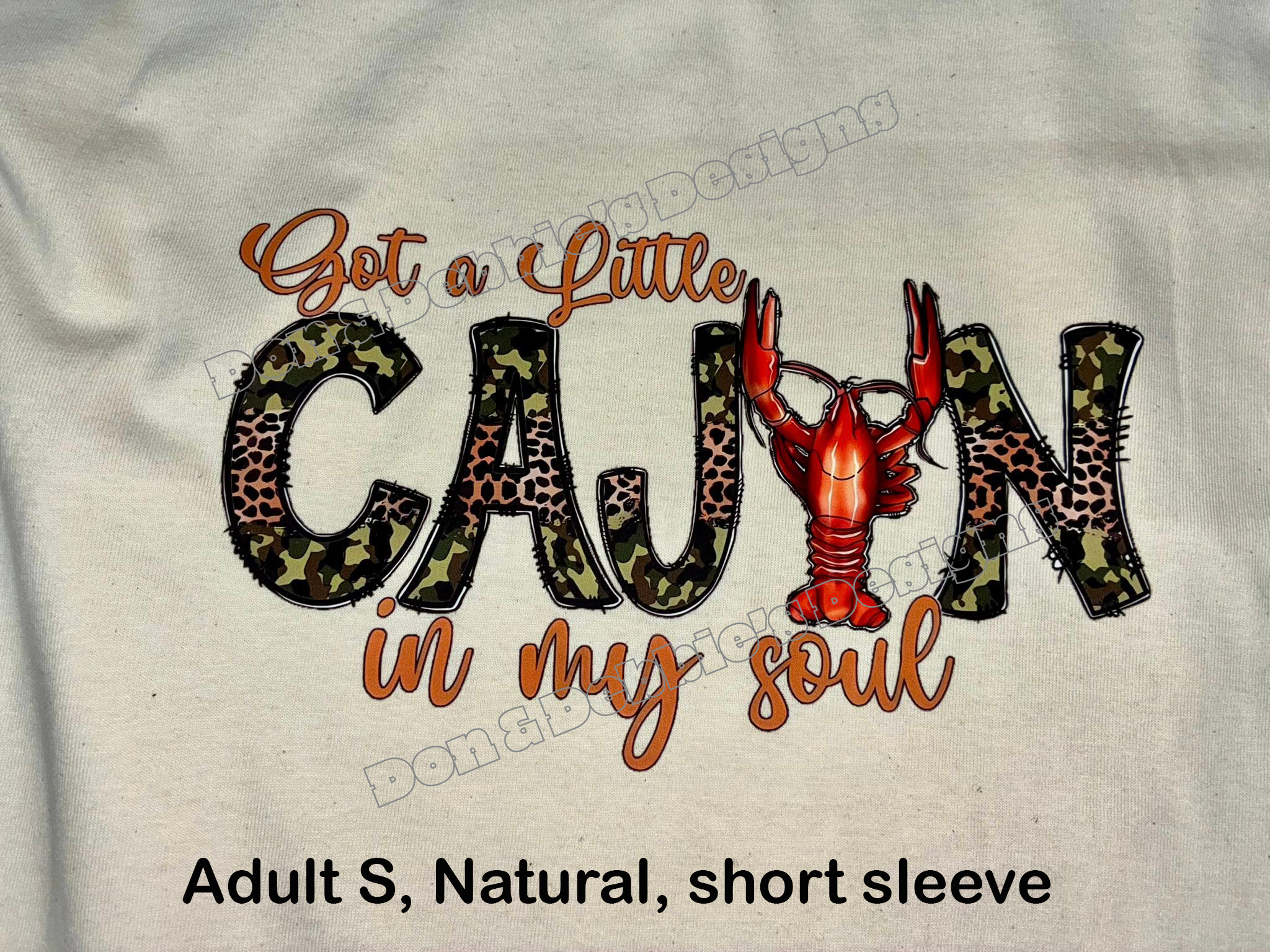 🦞 Got a Little Cajun in My Soul Tee – Unisex Gildan in Natural (S) 🌶️🐊