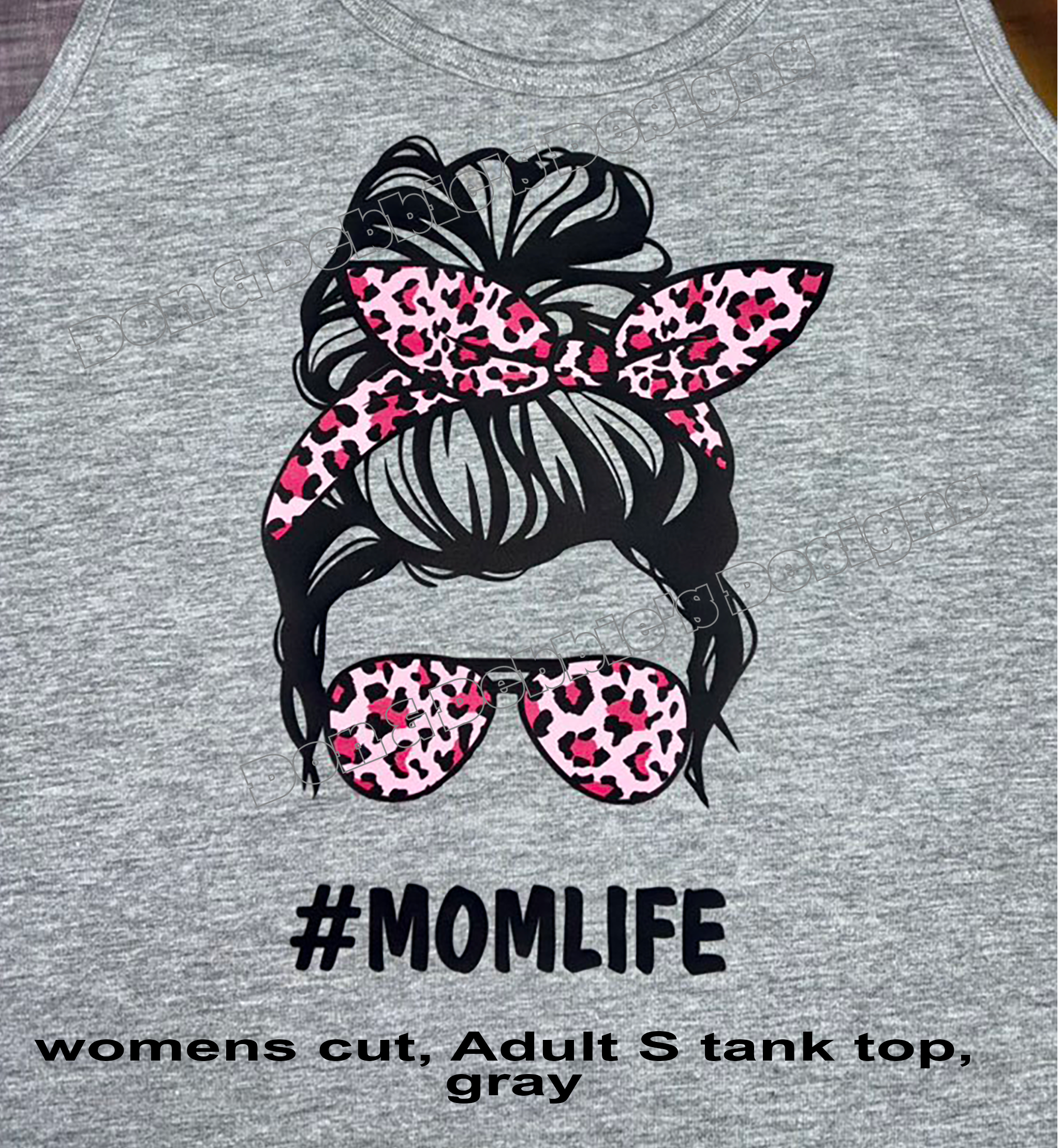💖 #MomLife Pink Cheetah Tank Top – Women's Fit, Size Small (Gray) 🐆