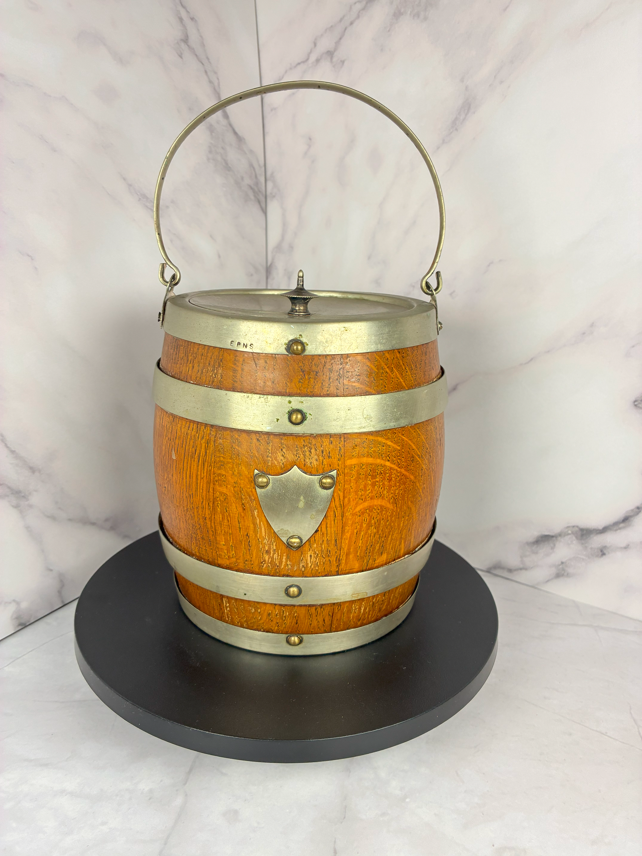Antique Oak & EPNS Ice Bucket
