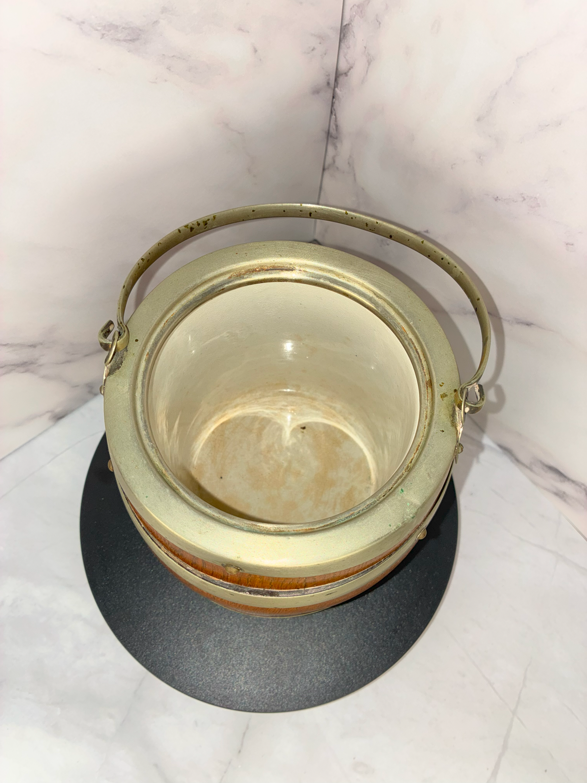 Antique Oak & EPNS Ice Bucket