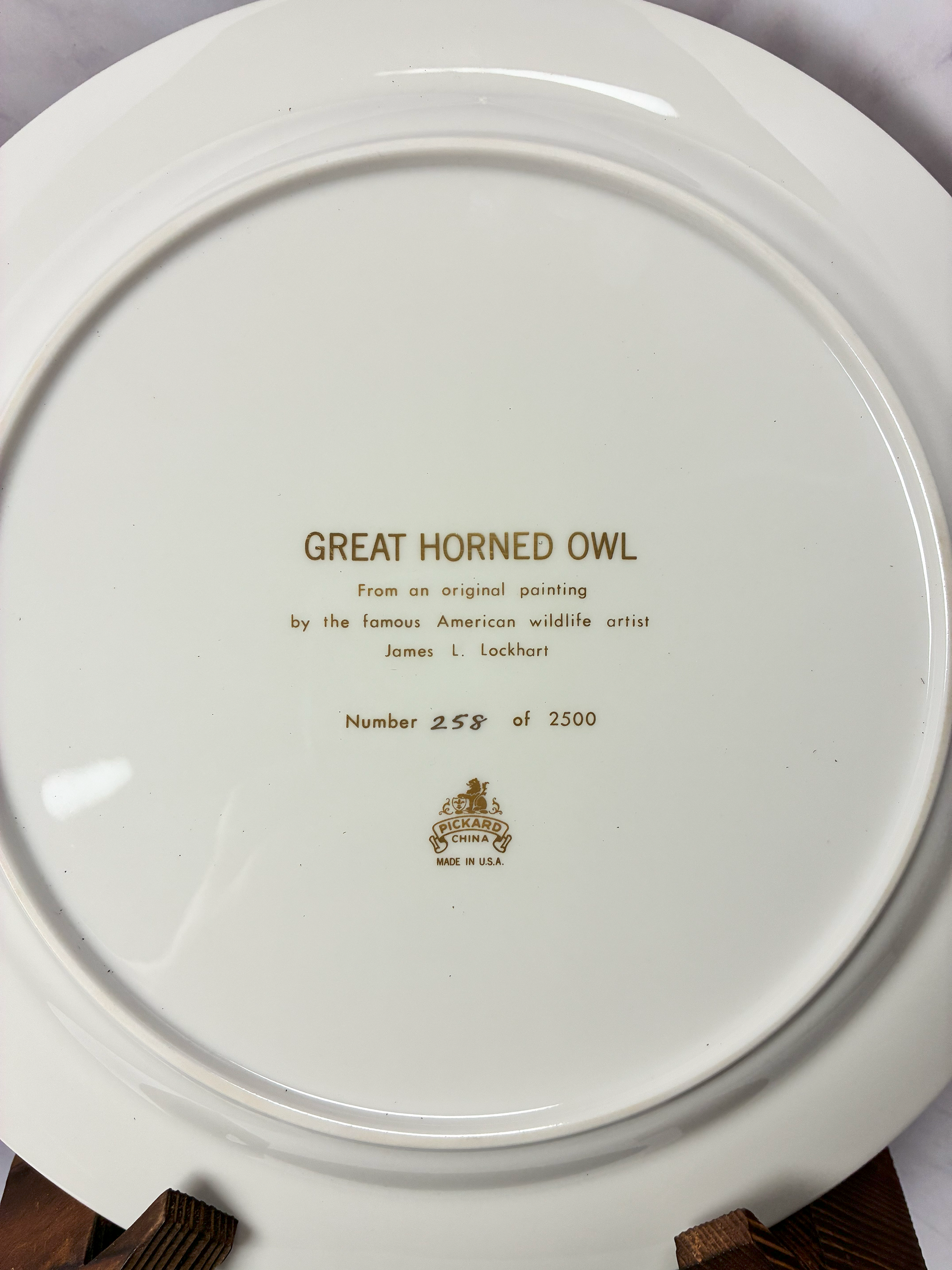 🦉 1970s–1980s Pickard “Great Horned Owl” Limited Edition Plate (James Lockhart) ✨