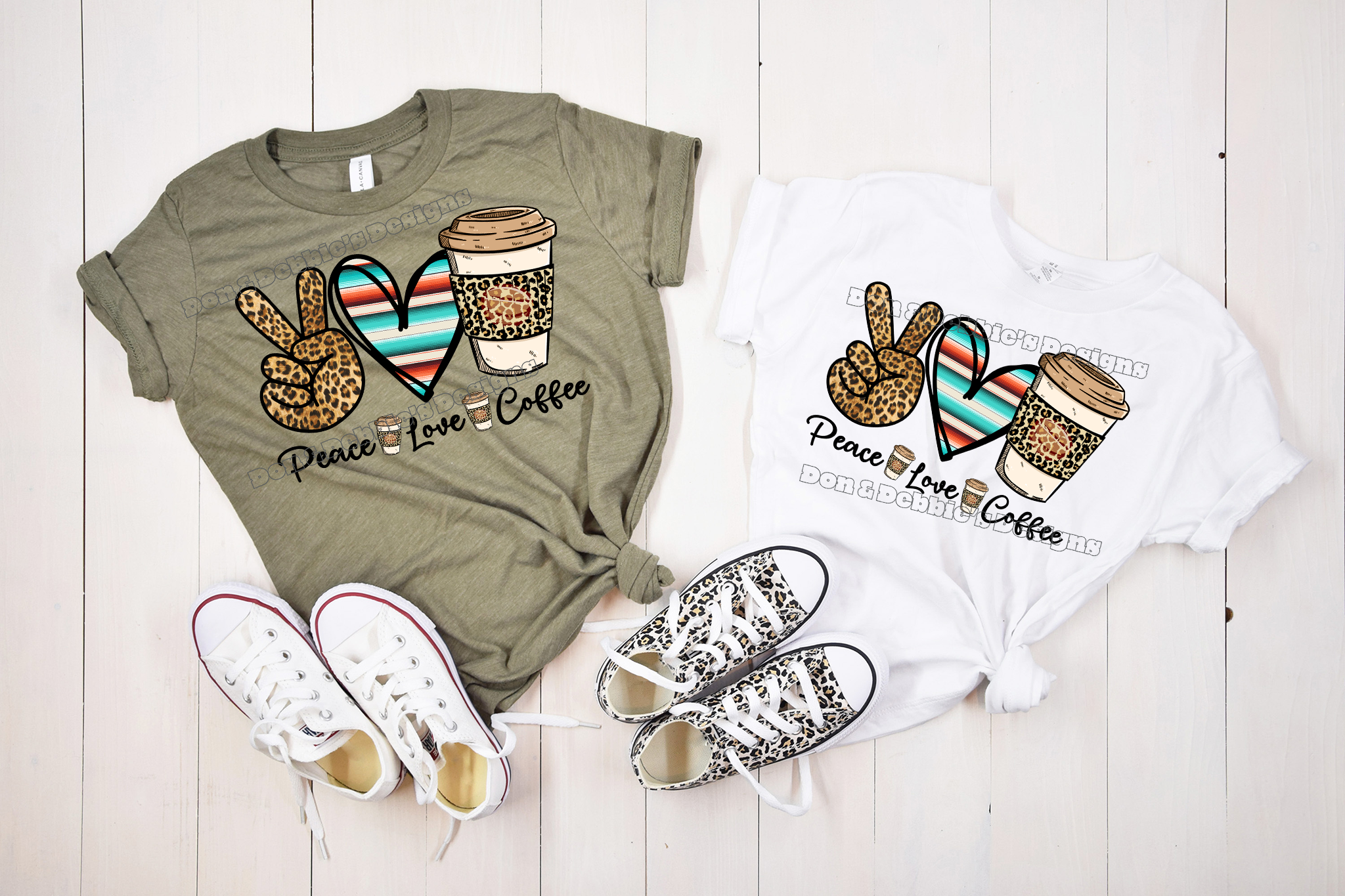 ☕ Peace Love Coffee Tee✌️❤️