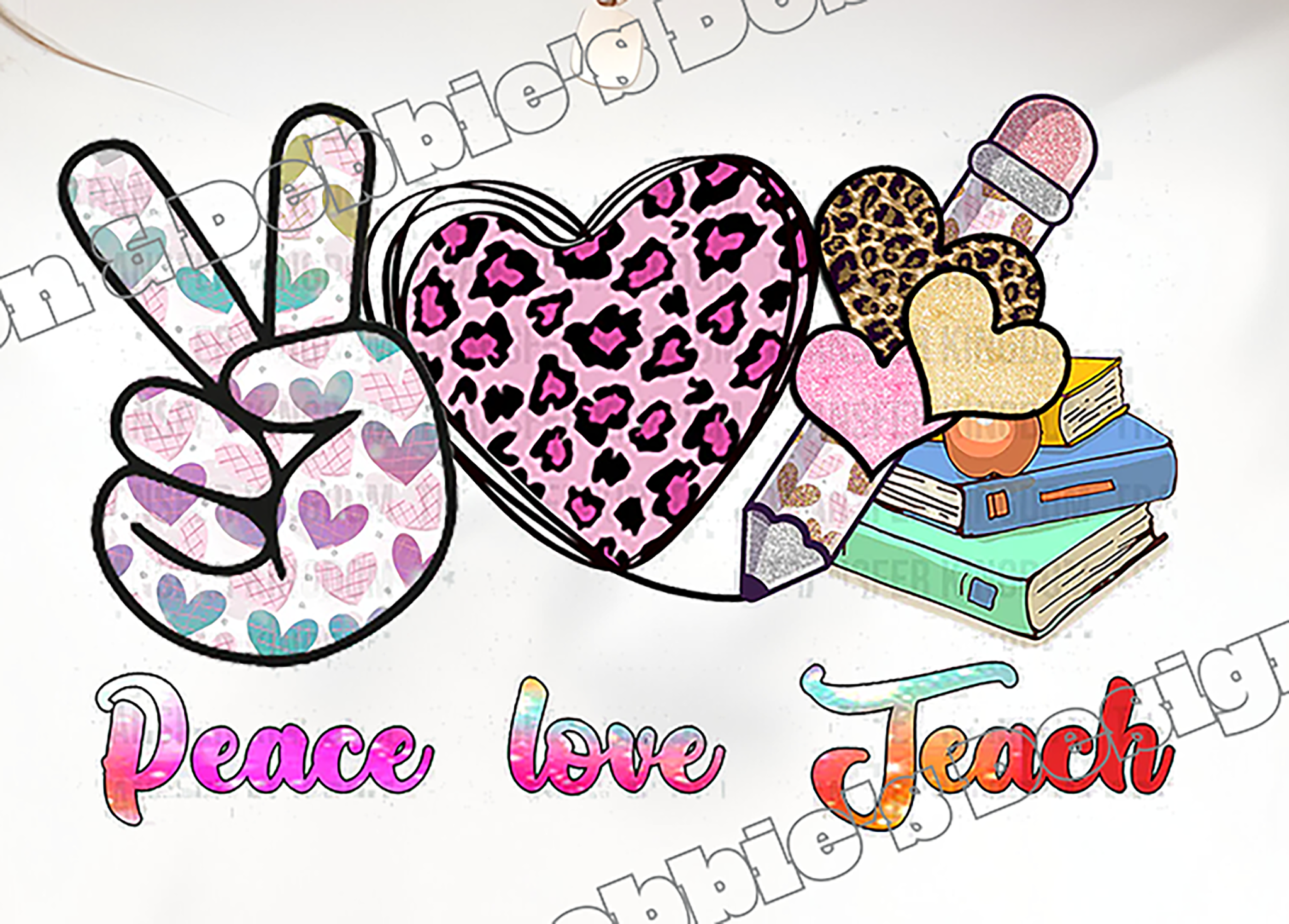 🍎 Peace Love Teach DTF Teacher T-Shirt ✏️