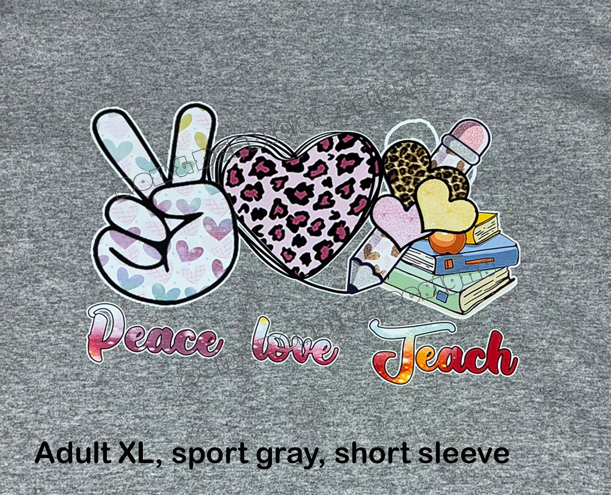 ✌️❤️🍎 Peace Love Teach Unisex Gildan T-Shirt – Sport Gray