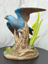 🕊️ Vintage 1992 Andrea by Sadek "Purple Martin with Water Lily" Figurine 🌸