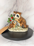 🦝 Sweet Raccoon Family Figurine – Vintage Taiwan Collectible