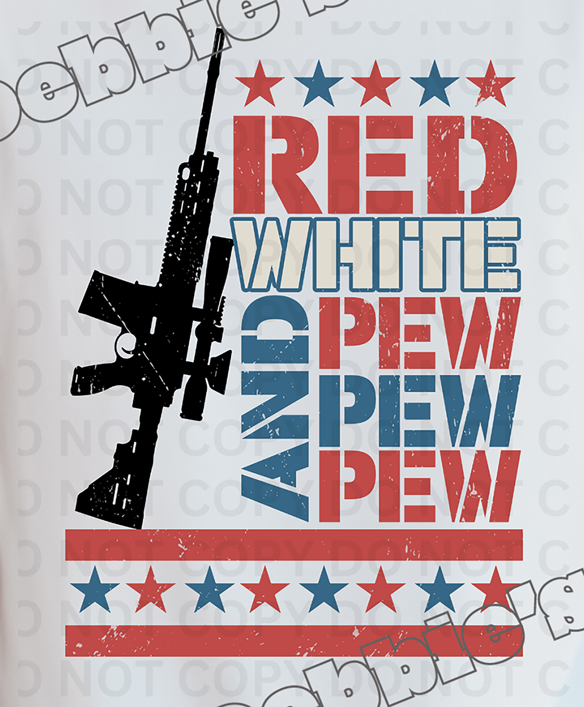 🔫 Red, White & Pew Pew Pew T-Shirt