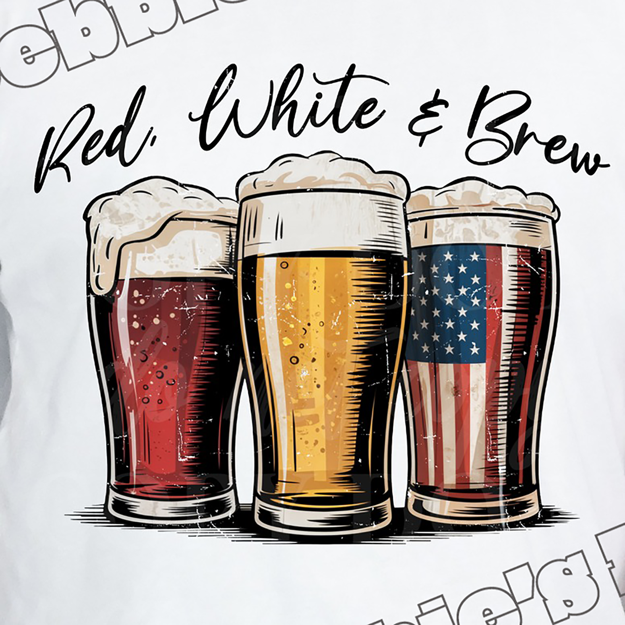 🍻 Red, White & Brew T-Shirt – DTF Design