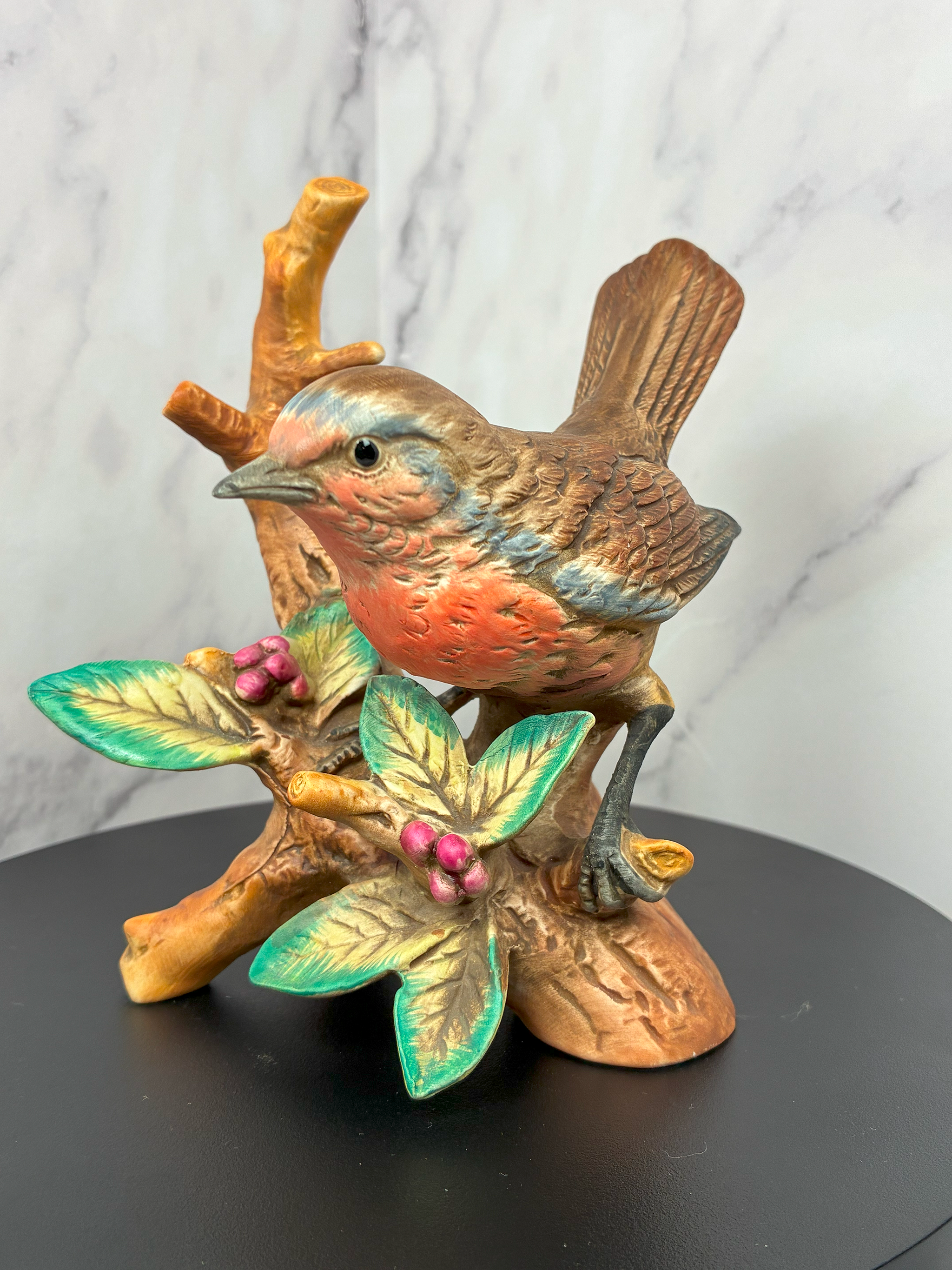 Vintage Eur "Robin" Bird Figurine – Hand Painted Ceramic, Made in Japan, 1970s
