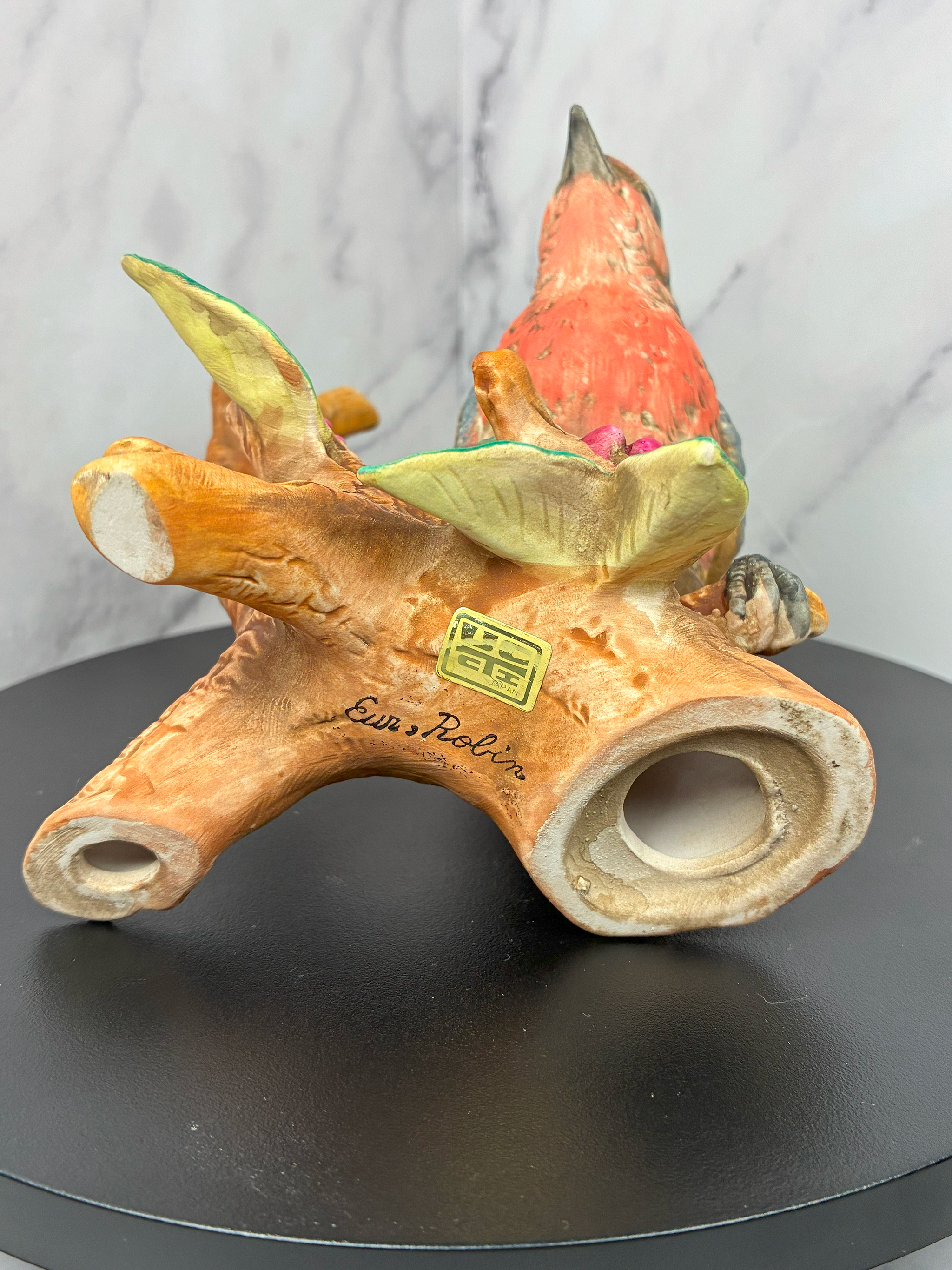 Vintage Eur "Robin" Bird Figurine – Hand Painted Ceramic, Made in Japan, 1970s