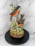 Vintage Robin Music Box Figurine – Hand Painted Ceramic, Made in Japan, 1970s