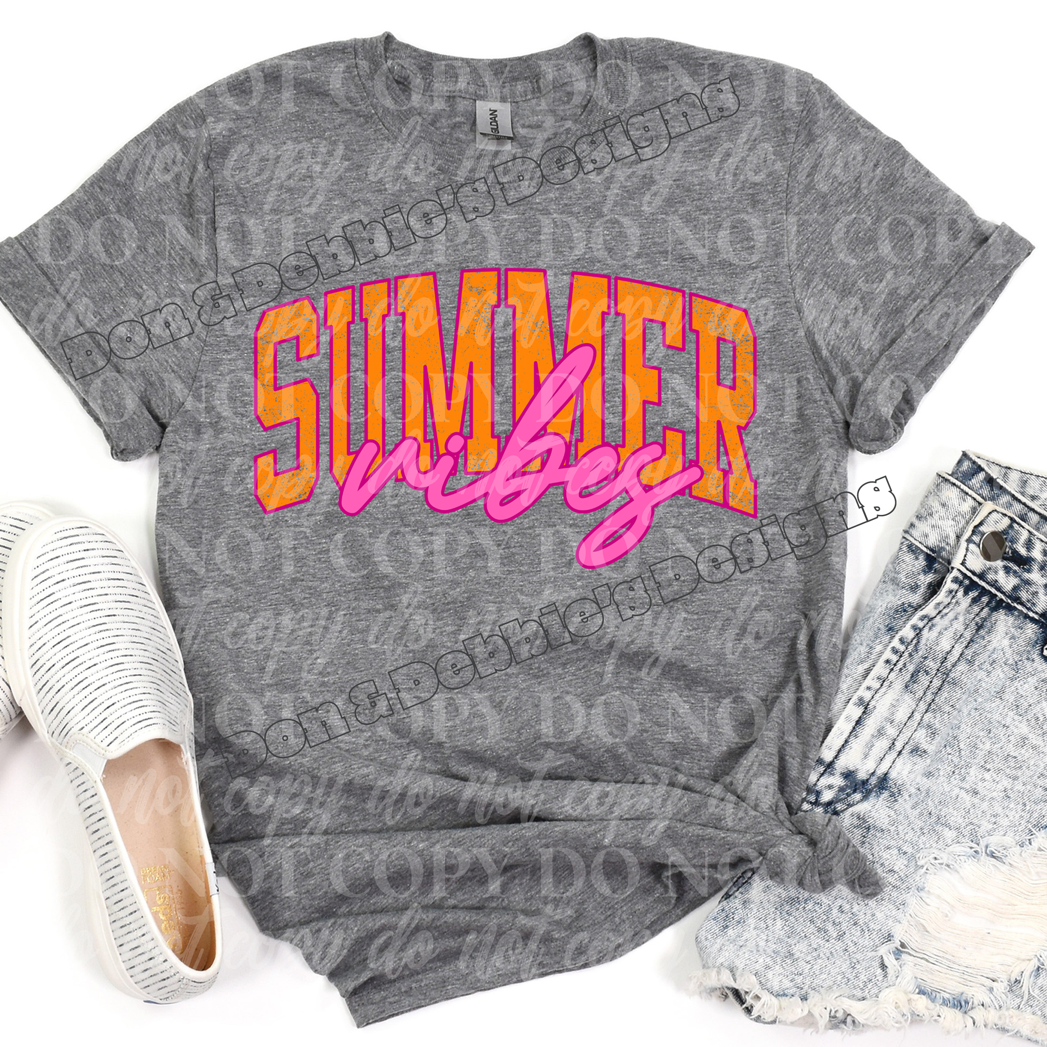 🌞 Summer Vibes Tee – Neon Orange & Pink Design ✨