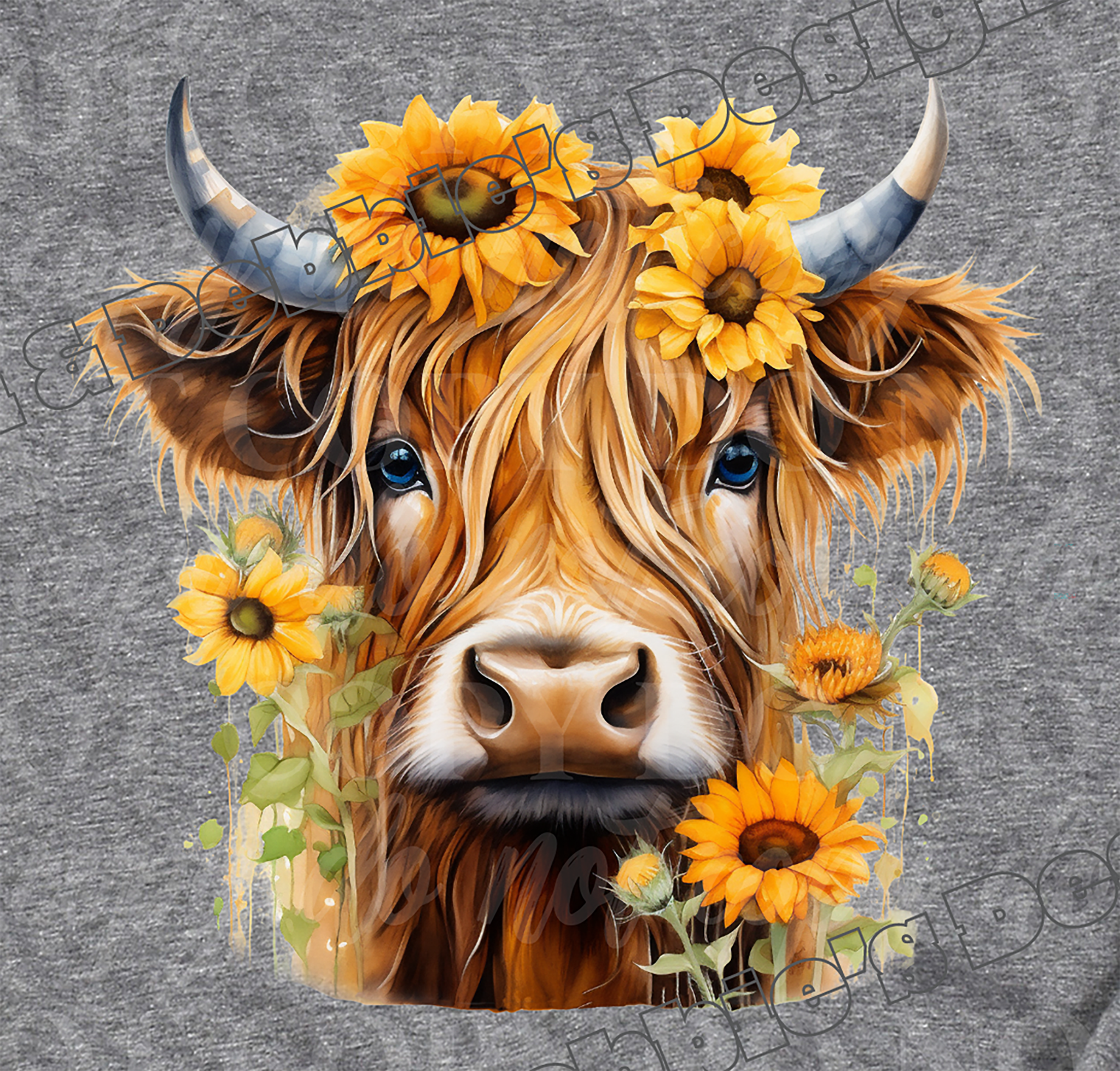 🌻 Sunflower Highland Cow Tee 🌻