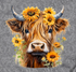 🌻 Sunflower Highland Cow Tee 🌻