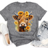 🌻 Sunflower Highland Cow Tee 🌻