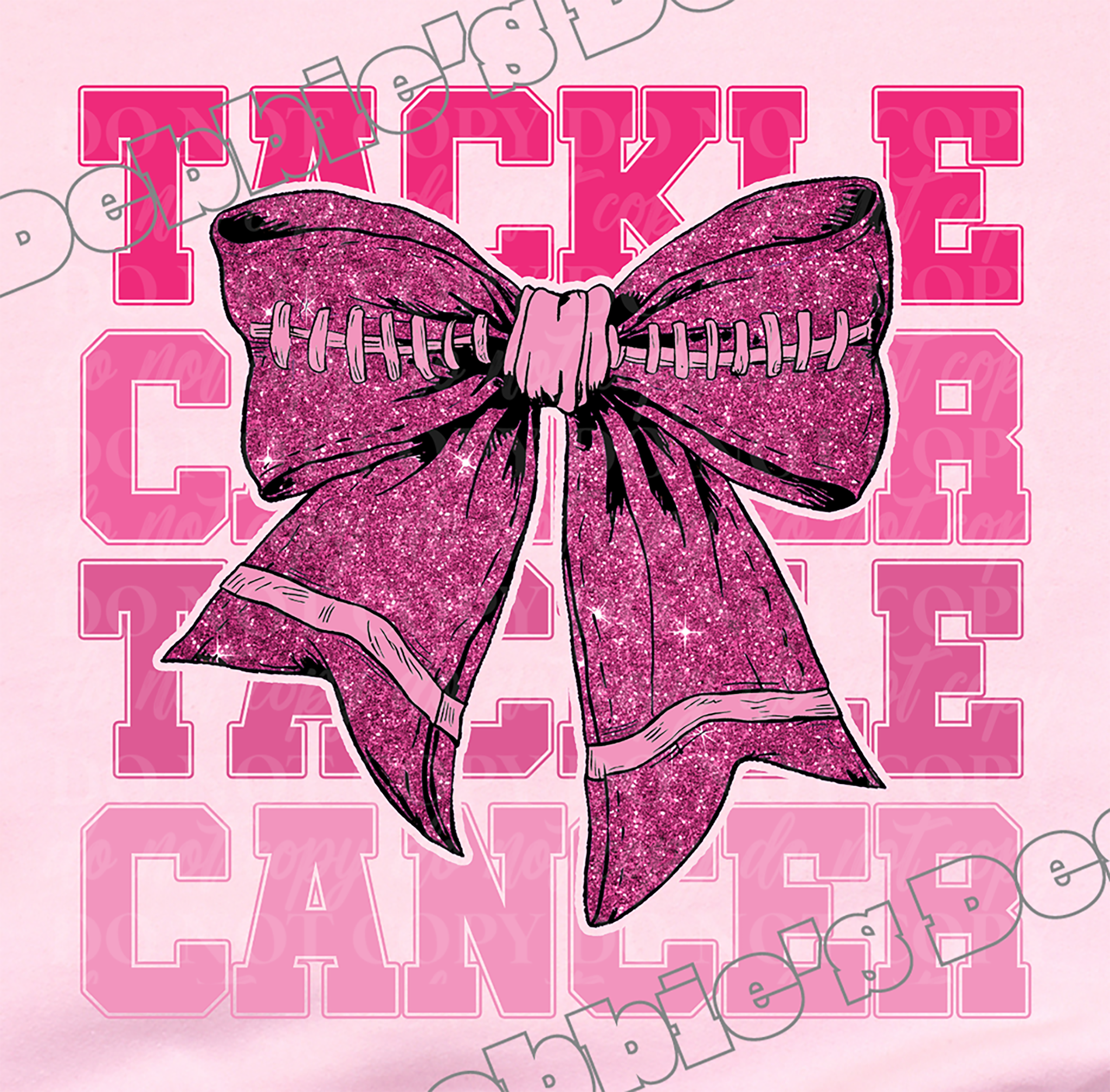 🎀 Tackle Cancer Football Bow Tee 🎀
