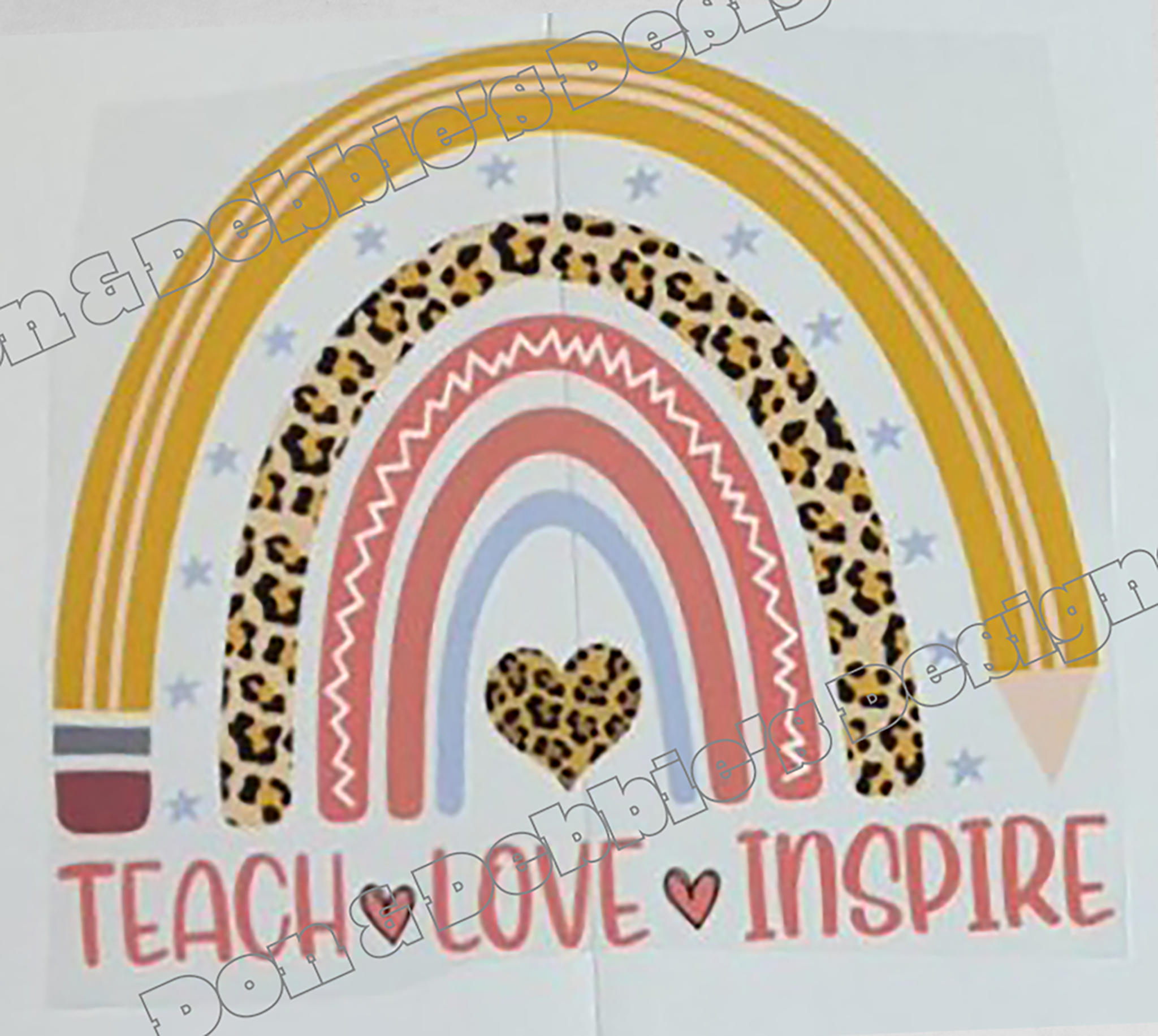 🌈 Teach Love Inspire Rainbow DTF Teacher T-Shirt ✏️