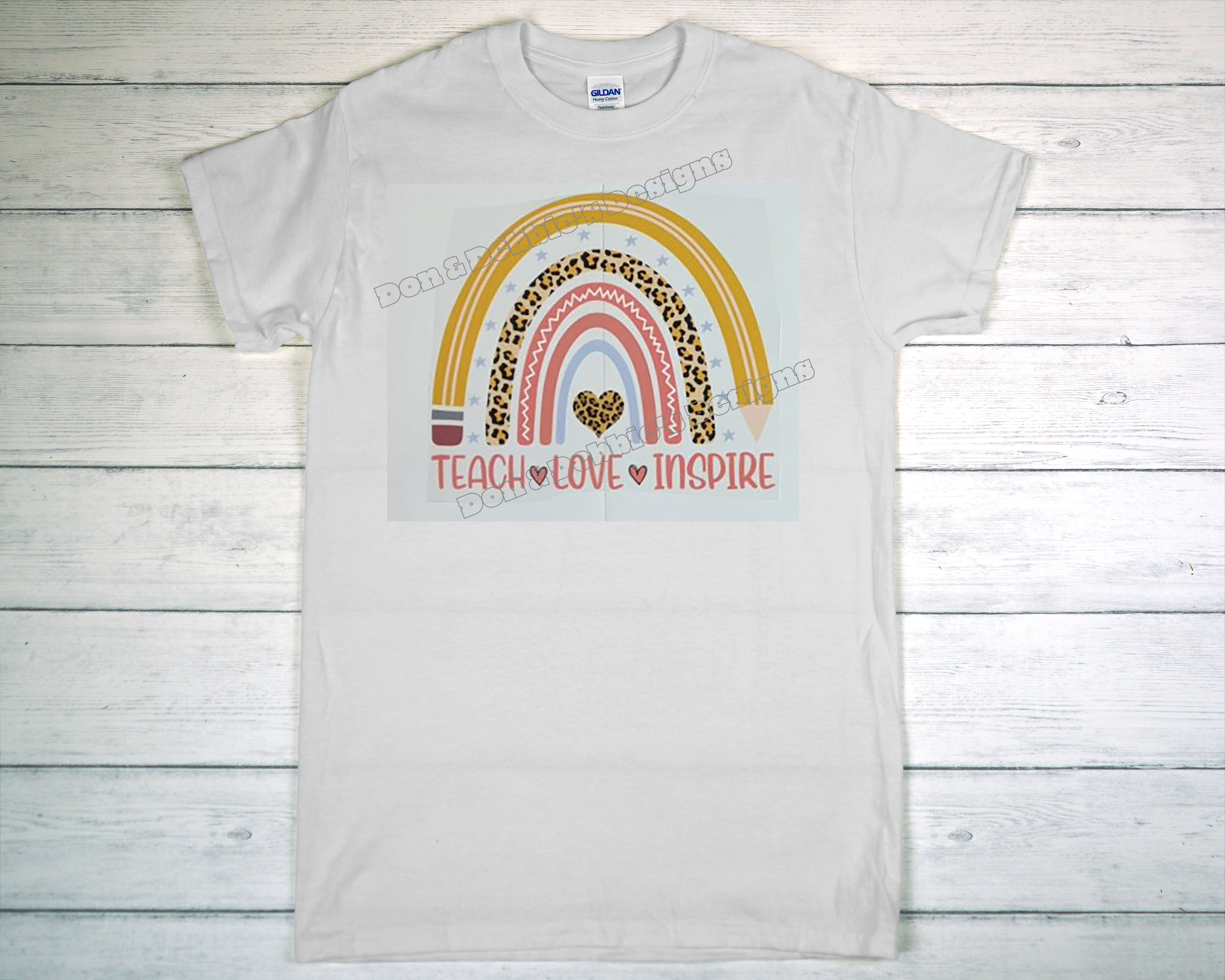 🌈 Teach Love Inspire Rainbow DTF Teacher T-Shirt ✏️