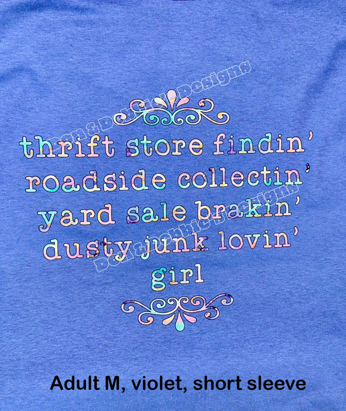 🛍️ Thrift Store Findin’ Tee – Adult M (Violet) 💜🪙