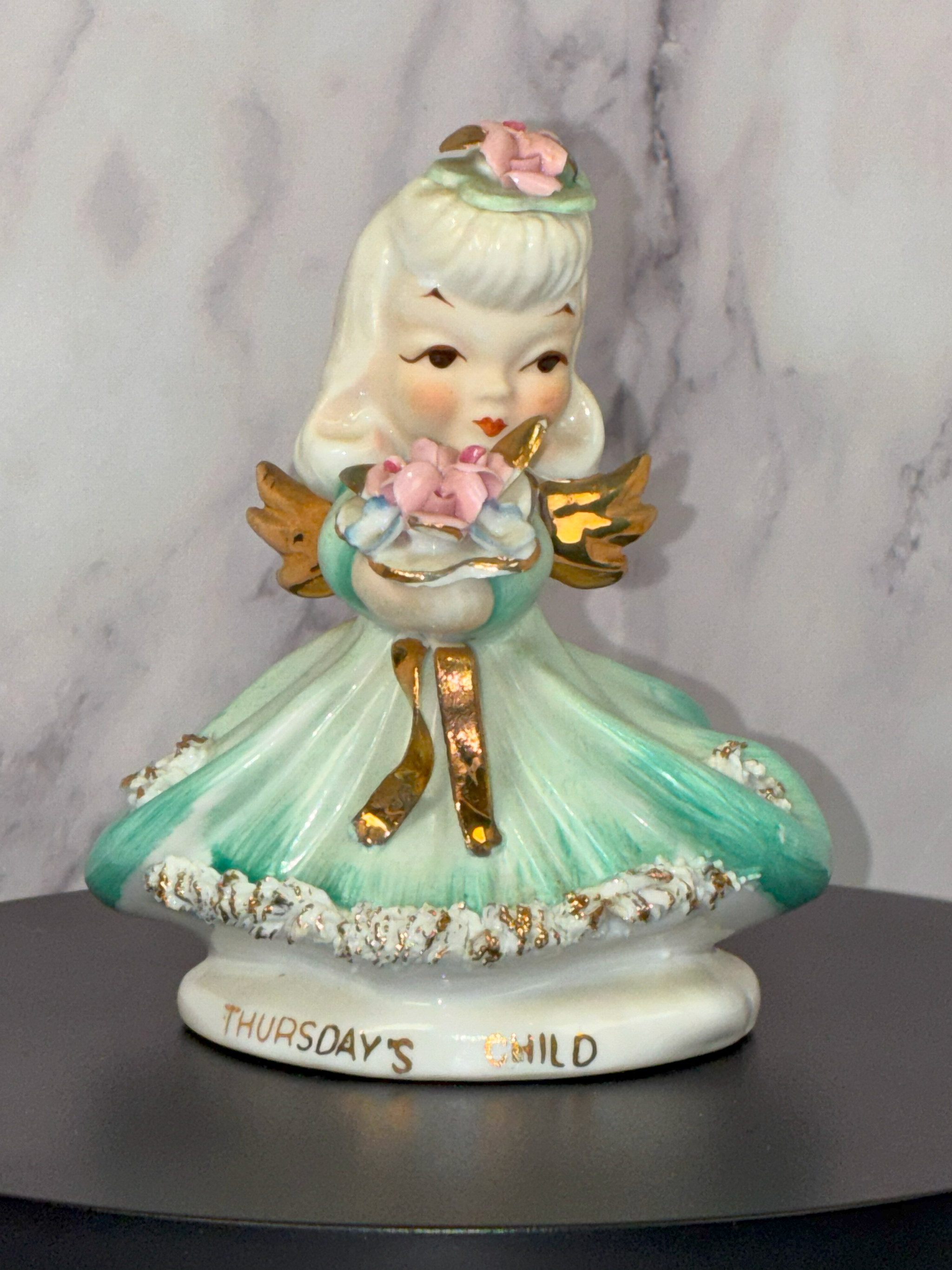 🌿 Vintage "Thursday’s Child" Figurine – Lefton, c. 1950s ✨