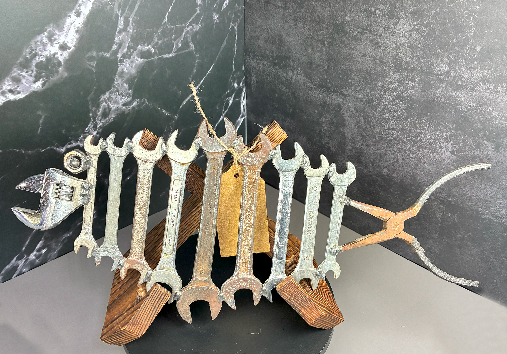 🔧 "Crescent Chomper" – Industrial Fish Tool Art 🐟