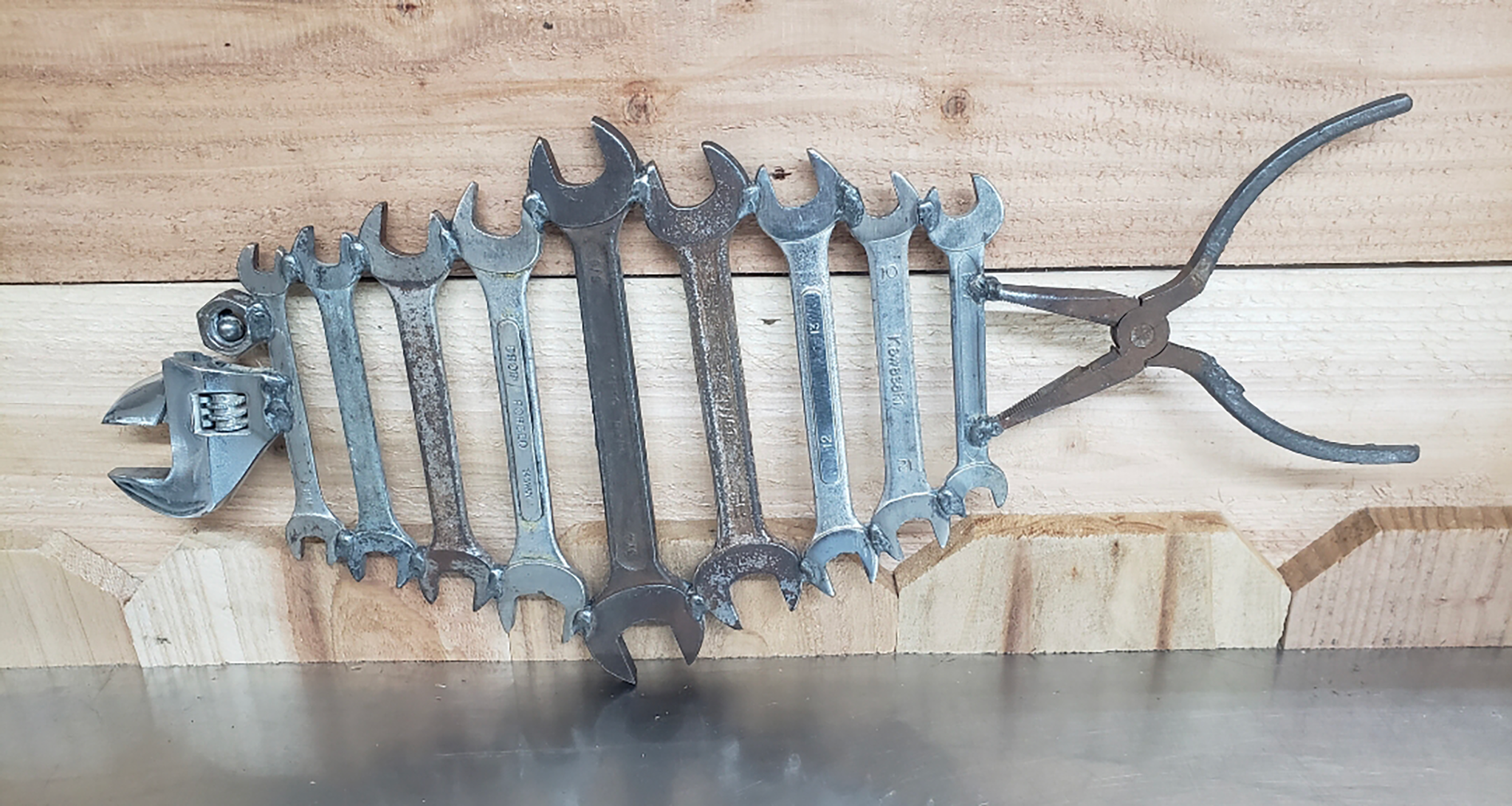 🔧 "Crescent Chomper" – Industrial Fish Tool Art 🐟