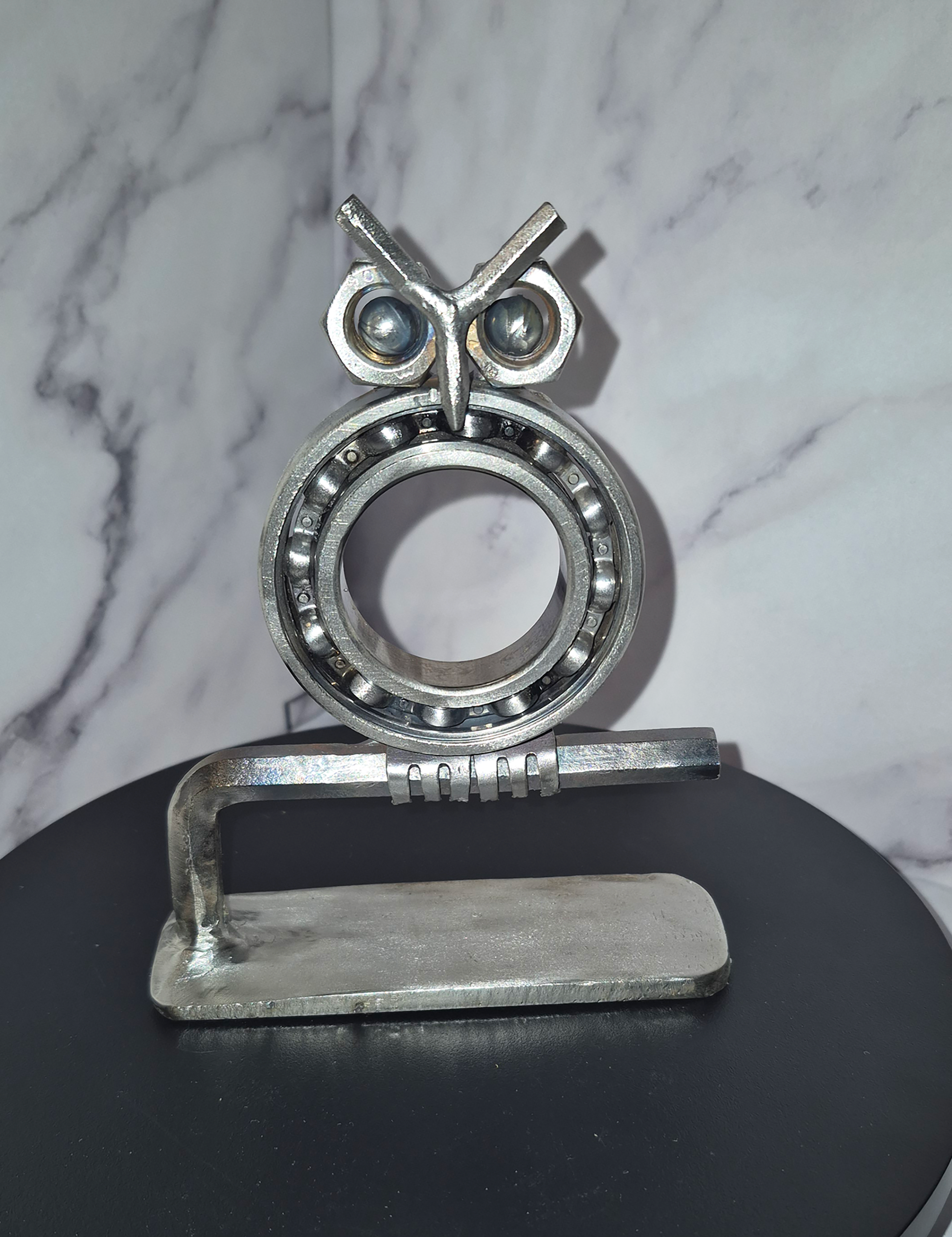 🦉 Wise Owl on a Perch – Handmade Tool Art 🛠️